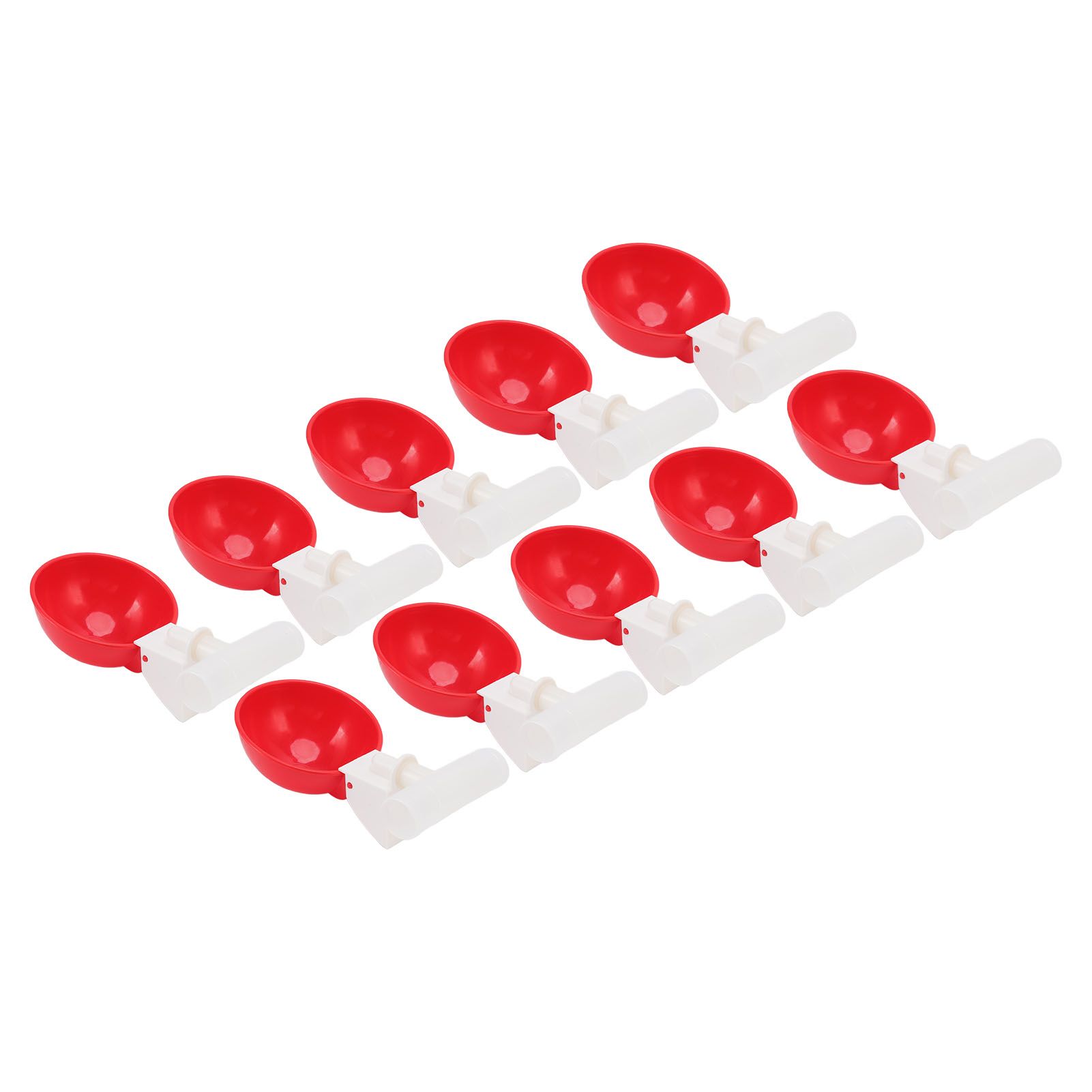 10 Set Chicken Drinking Cup Automatic Water Drinker Big Red Plastic Bowl for view 2