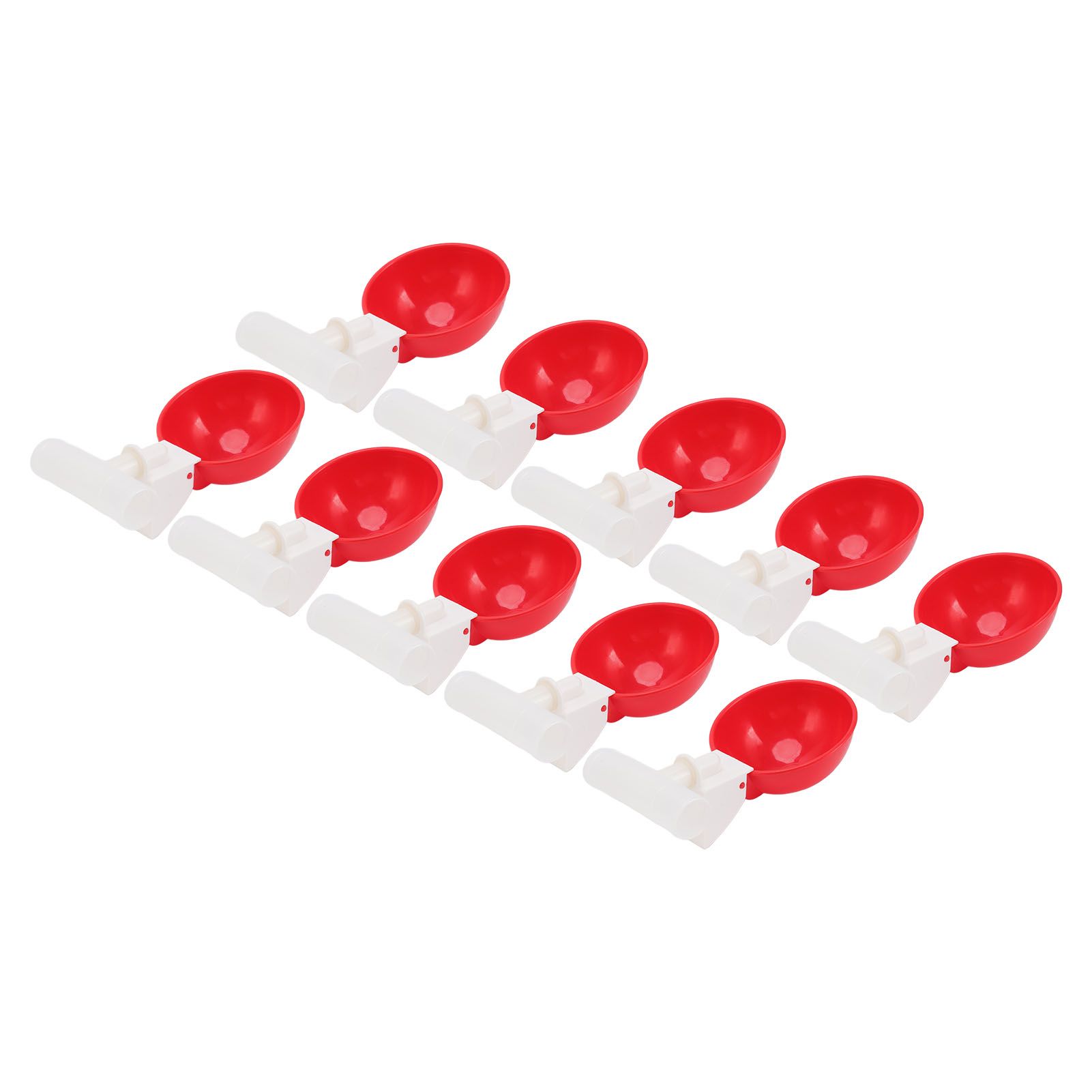 10 Set Chicken Drinking Cup Automatic Water Drinker Big Red Plastic Bowl for view 3