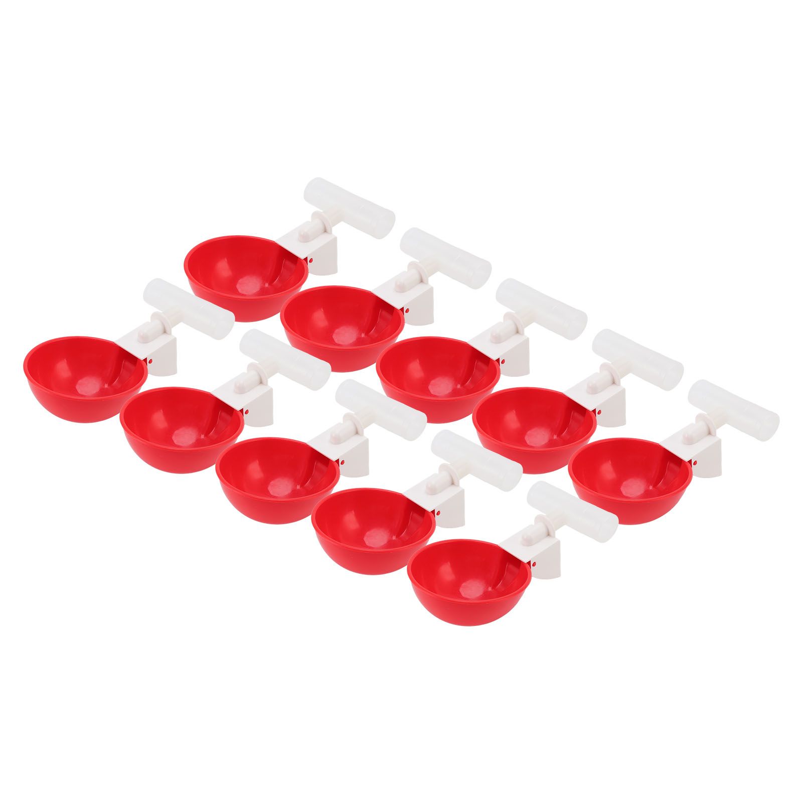 10 Set Chicken Drinking Cup Automatic Water Drinker Big Red Plastic Bowl for view 4