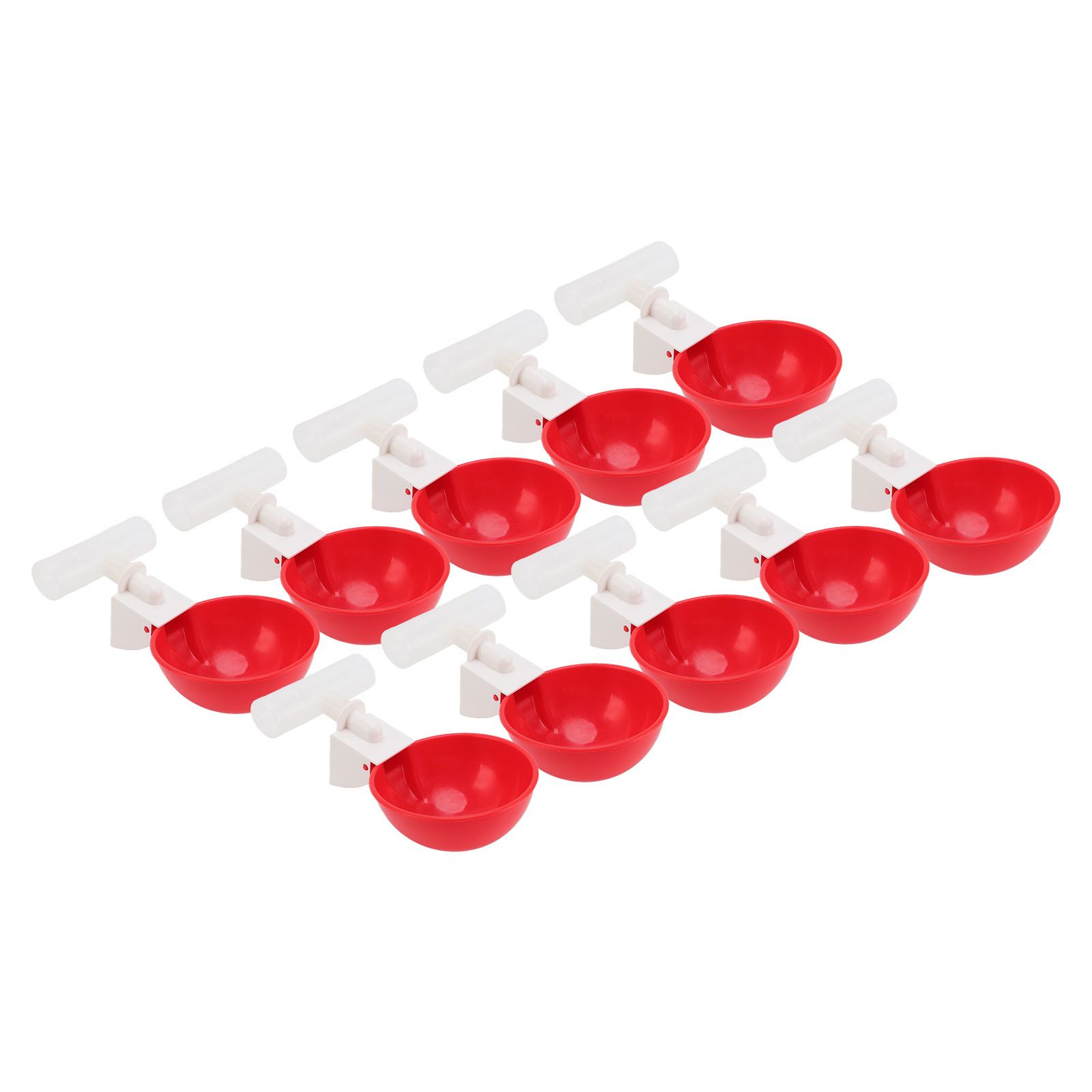 10 Set Chicken Drinking Cup Automatic Water Drinker Big Red Plastic Bowl for view 5