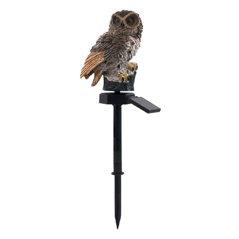 Outdoor Lamp LED Solar Waterproof Owl Figurine Garden Decoration for Backyard — image 1