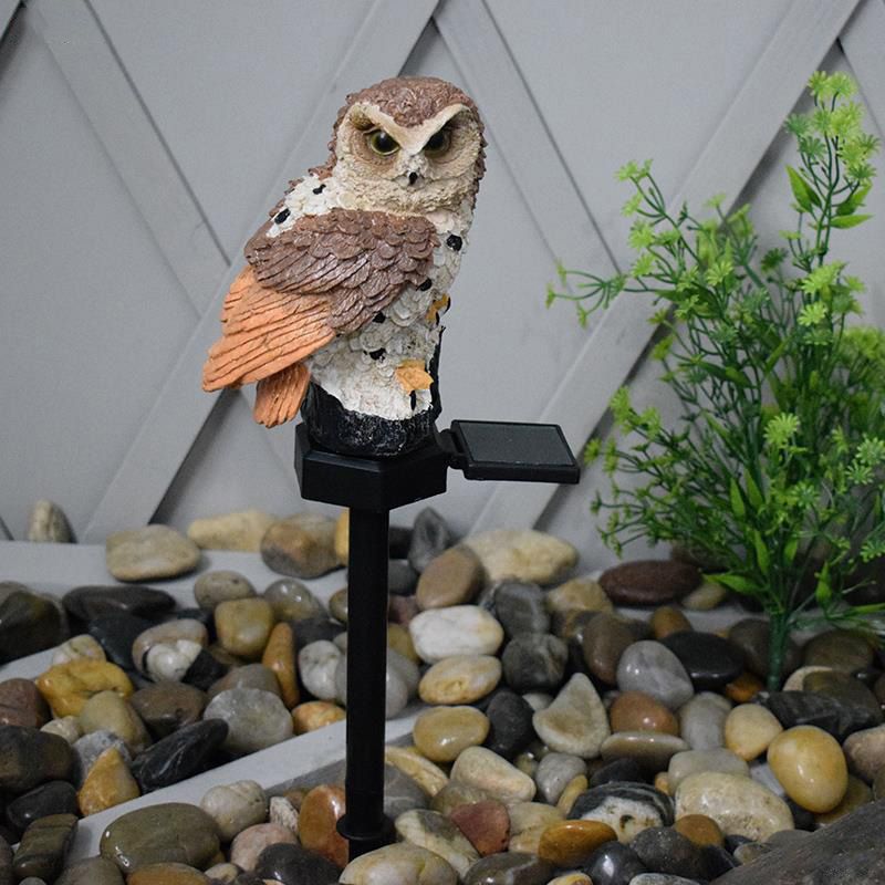 Outdoor Lamp LED Solar Waterproof Owl Figurine Garden Decoration for Backyard view 4