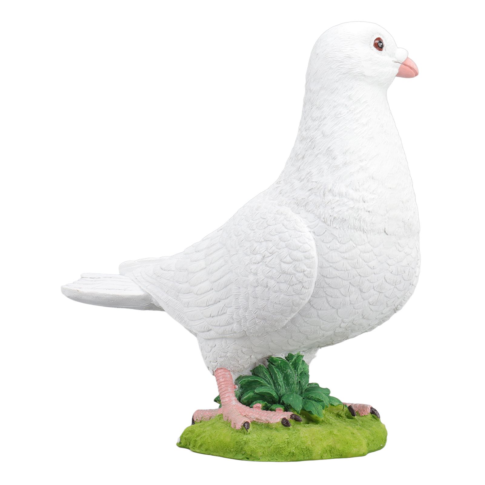Artificial White Doves Ornament High Simulation Resin White Feather Birds view 4