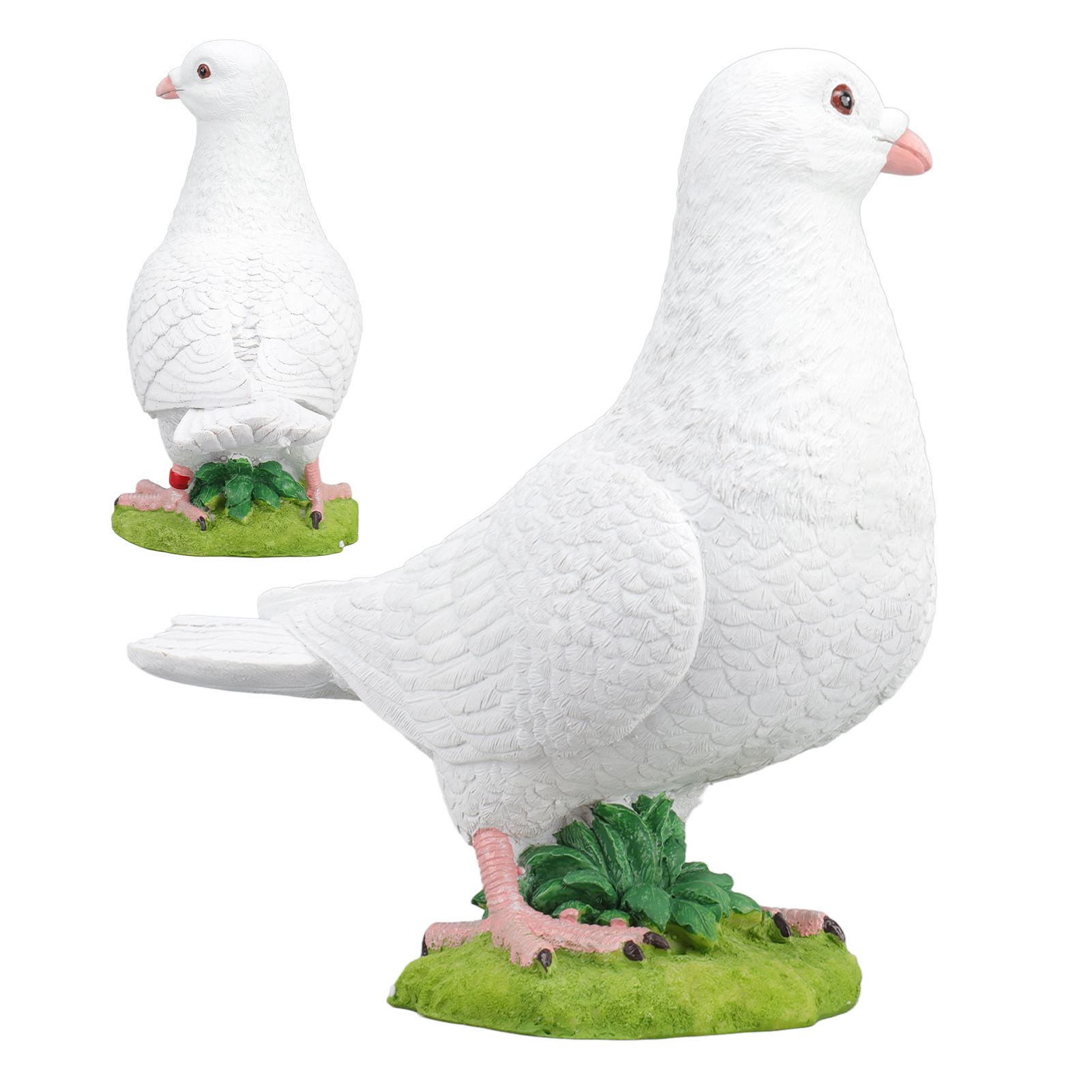 Artificial White Doves Ornament High Simulation Resin White Feather Birds view 9