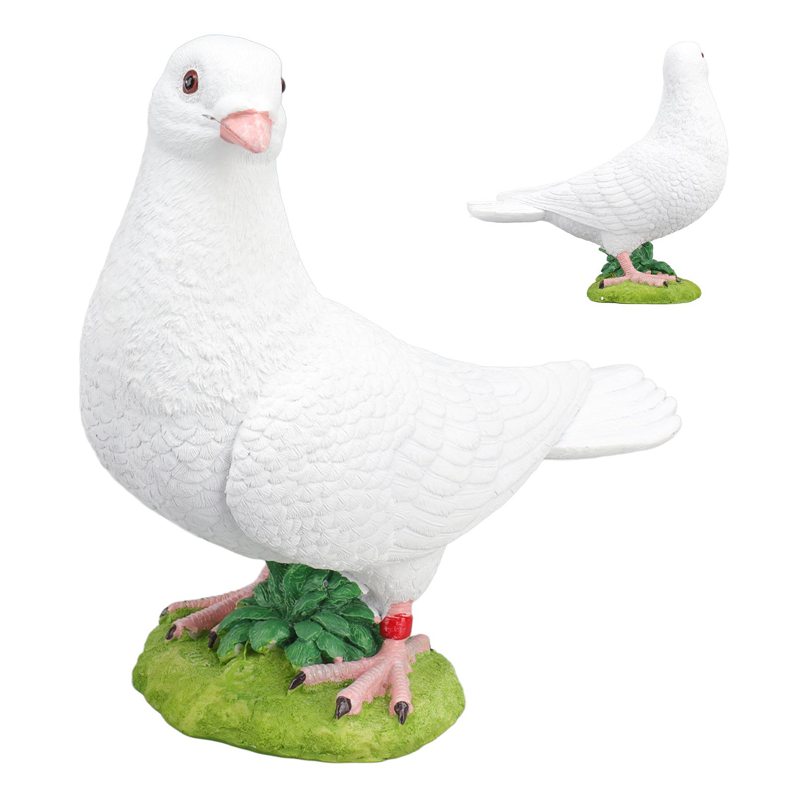 Artificial White Doves Ornament High Simulation Resin White Feather Birds view 10