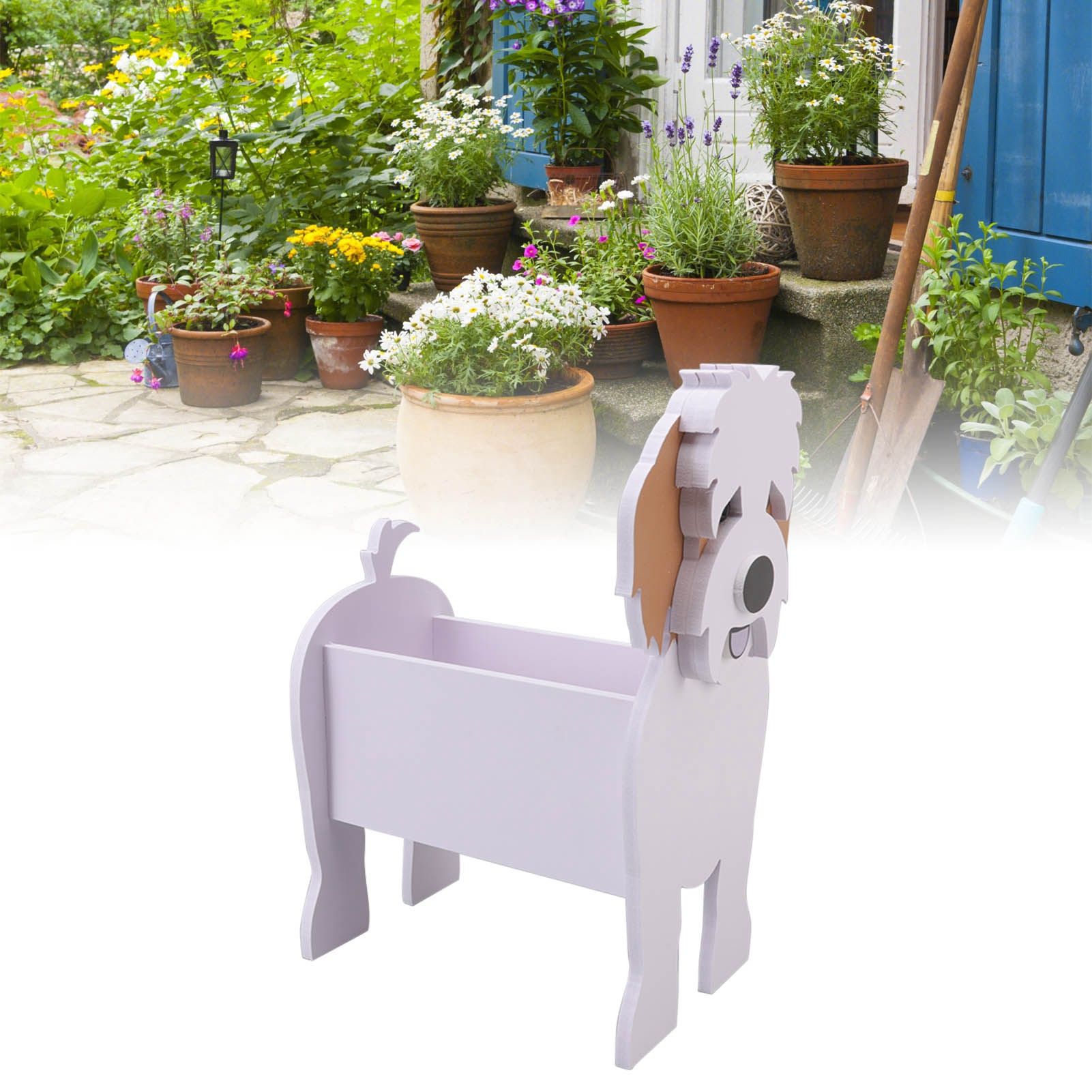 Cute Dog Flower Pot Dog Shaped Planter Pot Handicraft Plant Container Holder view 12