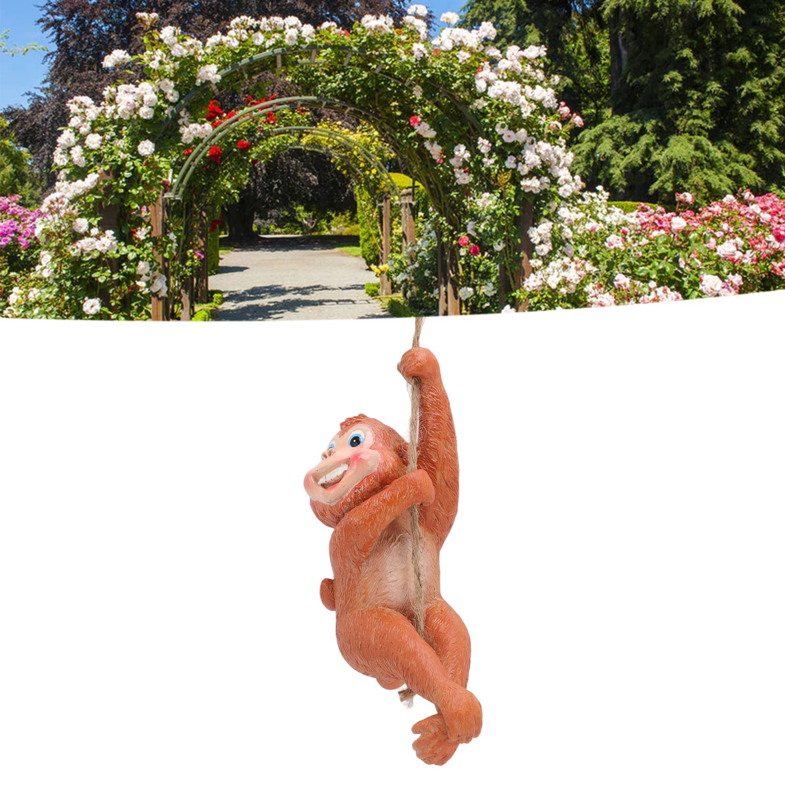 Swing Monkey Statue Ornament Resin Hand Painted Vivid Animal Sculpture Pendant view 12