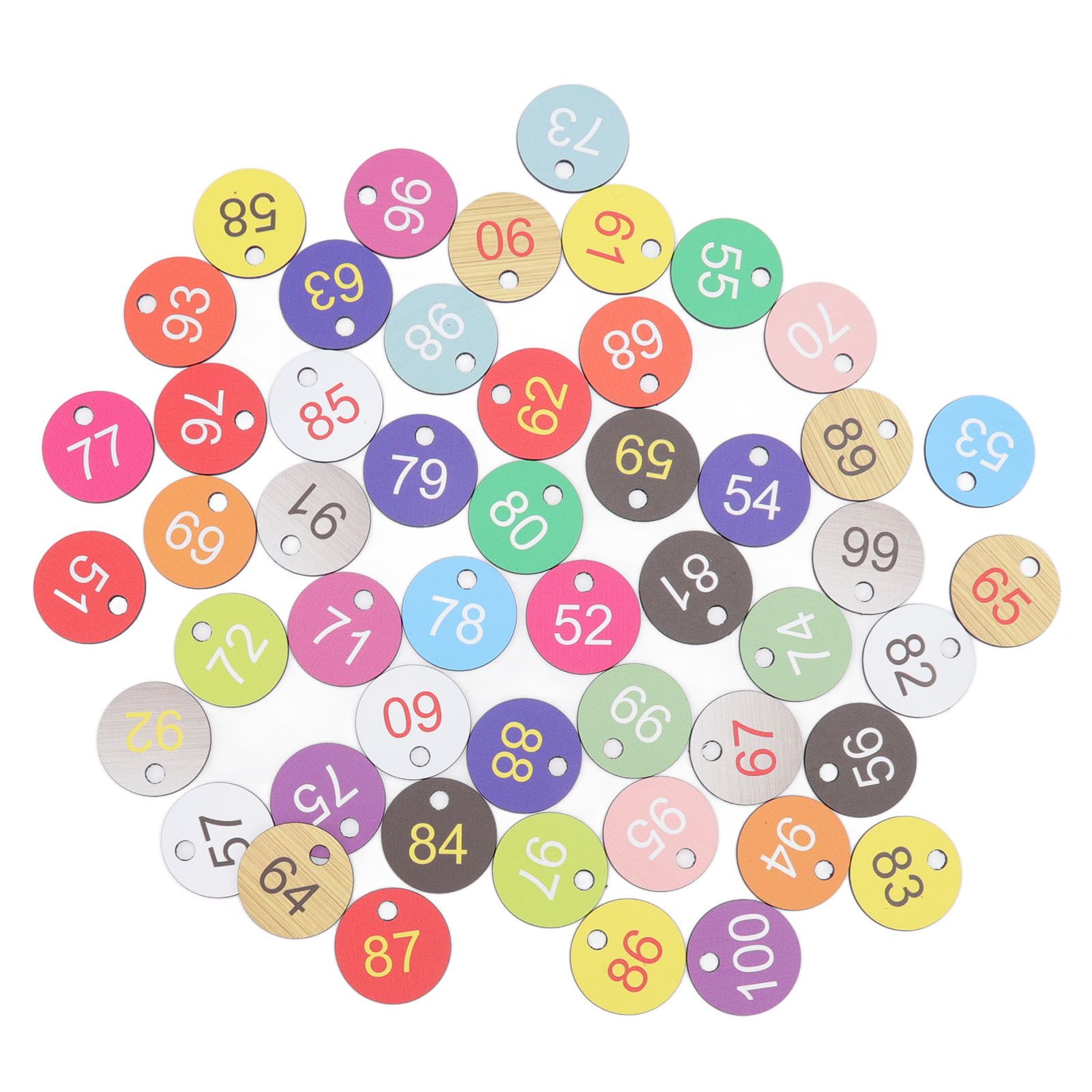 50Pcs Round Plastic Number Tags Plastic Number Labels for Beekeeping Livestock — image 1
