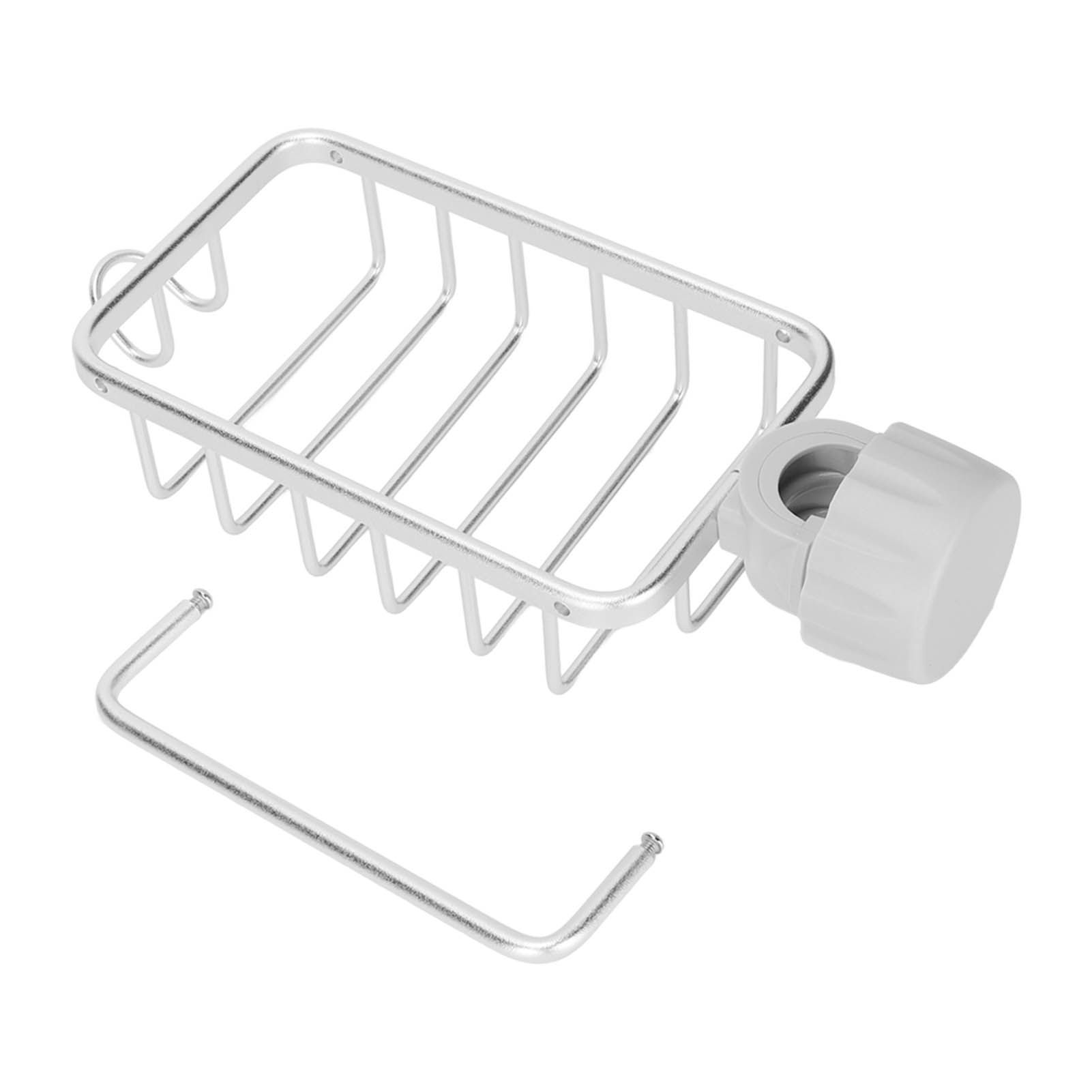 Kitchen Faucet Storage Rack Faucet Sponge Holder Hanging Drain Rack with Towel — image 1
