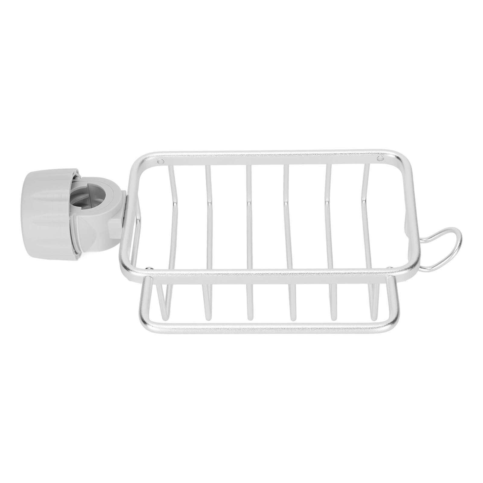 Kitchen Faucet Storage Rack Faucet Sponge Holder Hanging Drain Rack with Towel view 2