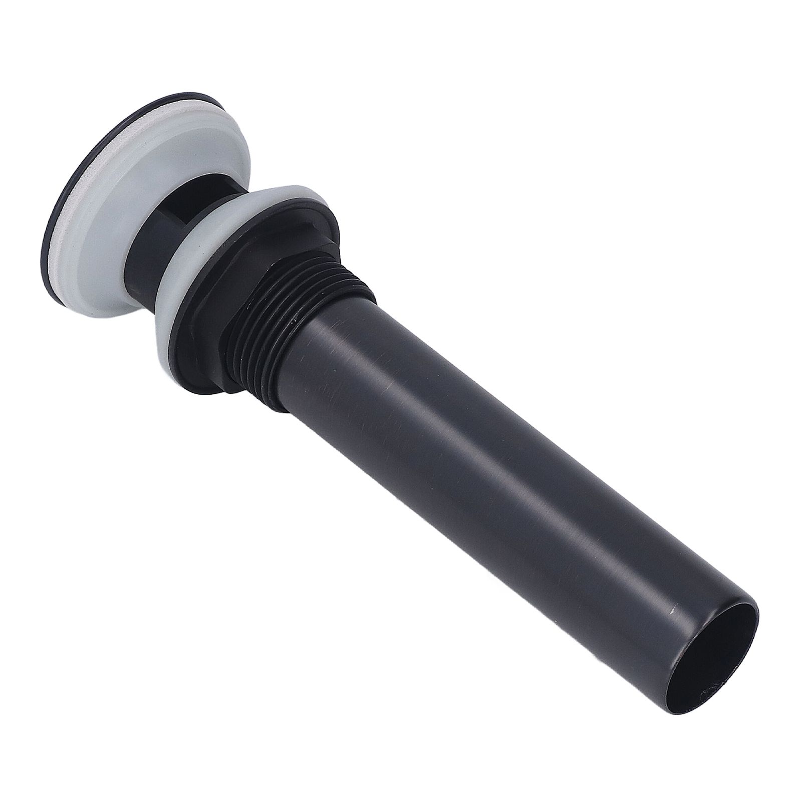 Waste Stopper Press Bounce Drain Assembly Non Overflow Stainless Steel Black view 6