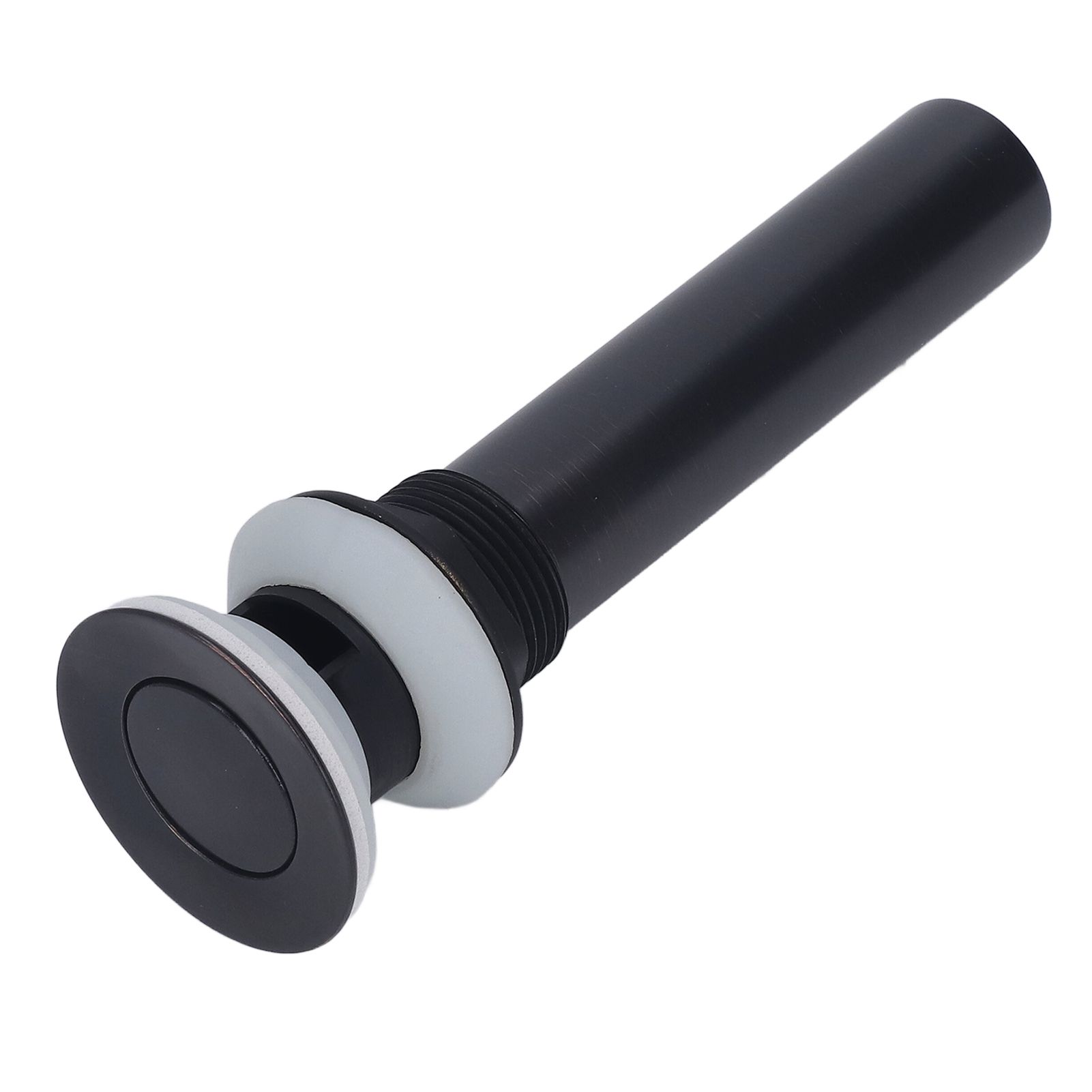 Waste Stopper Press Bounce Drain Assembly Non Overflow Stainless Steel Black view 7