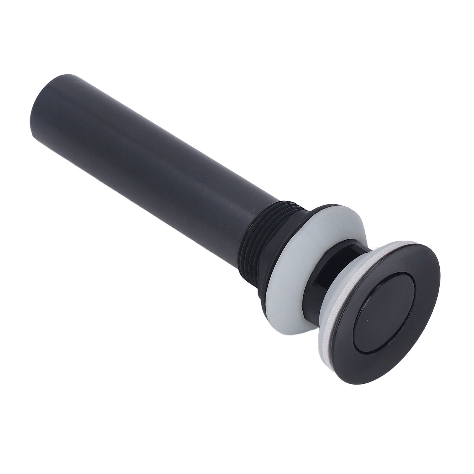 Waste Stopper Press Bounce Drain Assembly Non Overflow Stainless Steel Black view 8