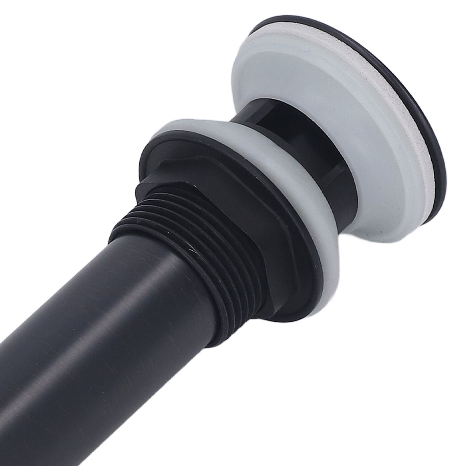 Waste Stopper Press Bounce Drain Assembly Non Overflow Stainless Steel Black view 13
