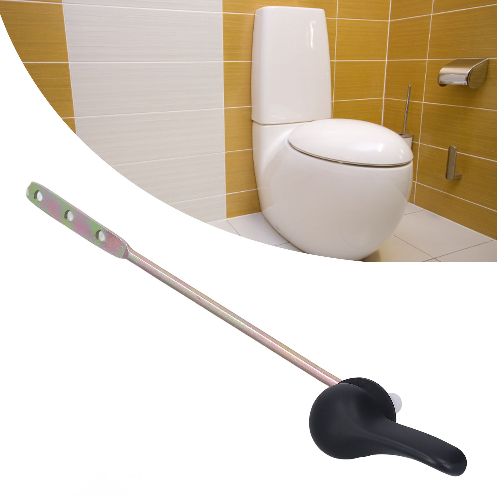 Side Mount Toilet Handle Zinc Alloy Black Toilet Flush Handle Replacement for view 11