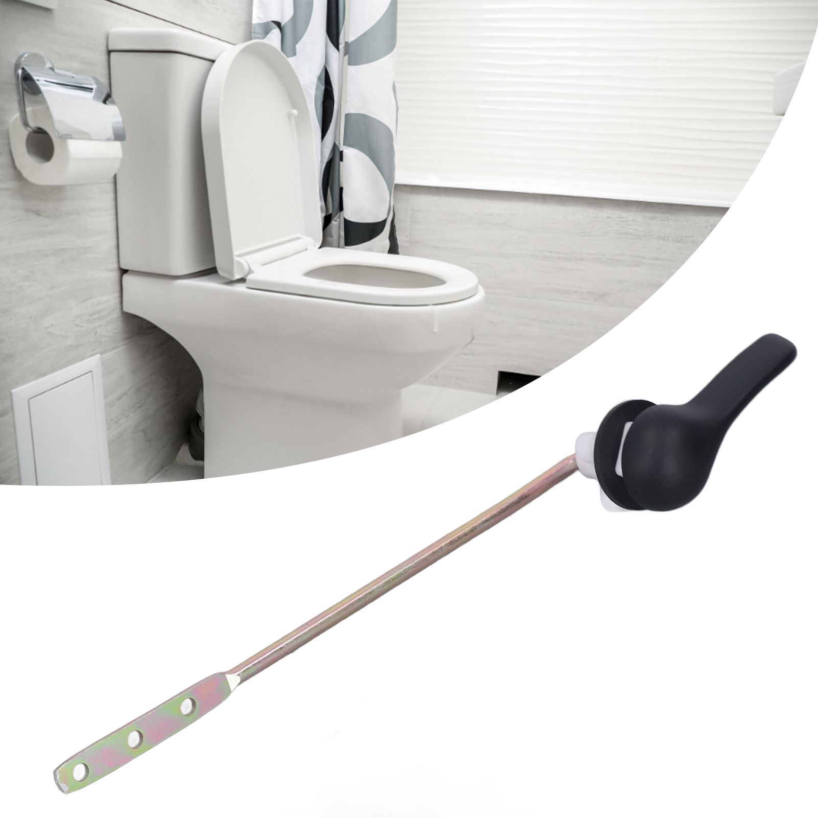 Side Mount Toilet Handle Zinc Alloy Black Toilet Flush Handle Replacement for view 12