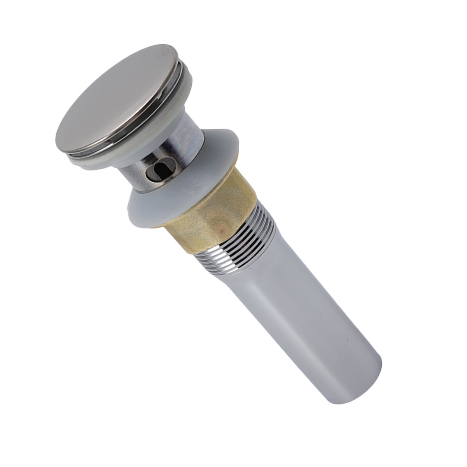 Faucet Sink Pop Up Drain Stopper Press Bounce Drain Electroplating Stainless view 2