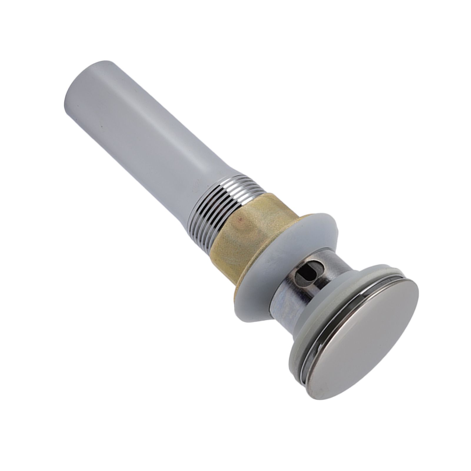 Faucet Sink Pop Up Drain Stopper Press Bounce Drain Electroplating Stainless view 6