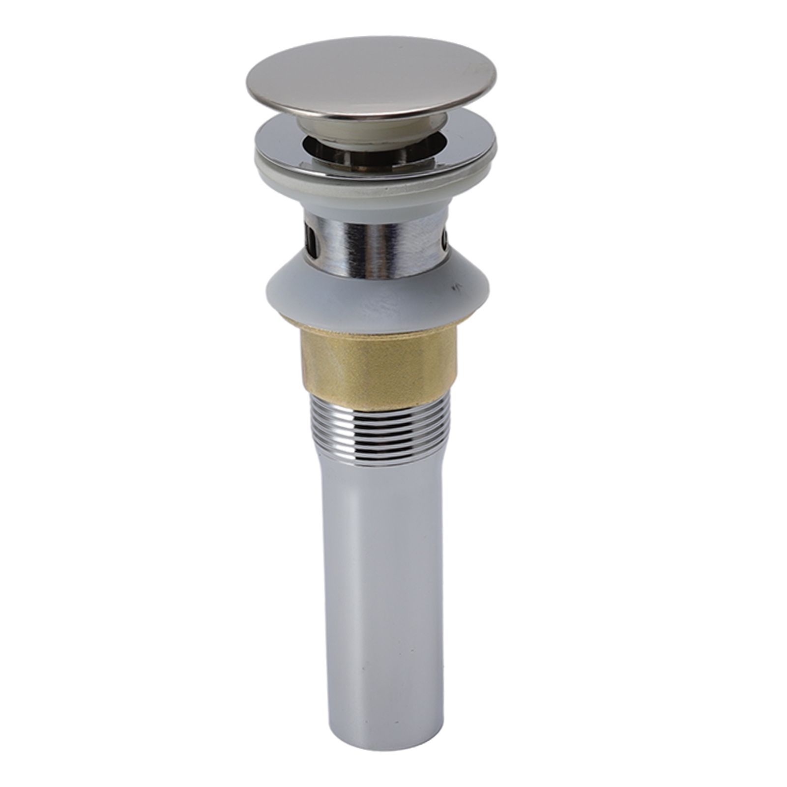 Faucet Sink Pop Up Drain Stopper Press Bounce Drain Electroplating Stainless view 8
