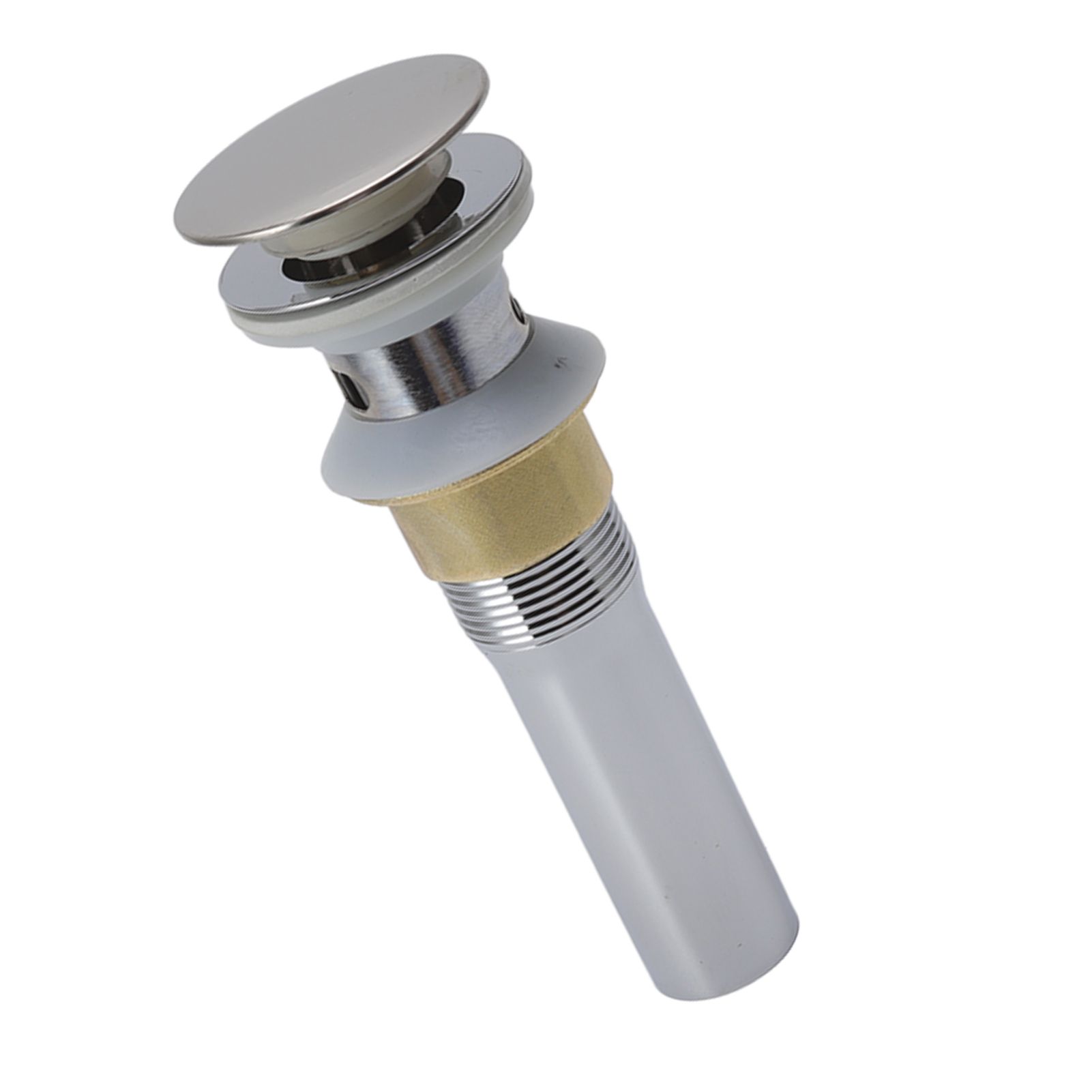 Faucet Sink Pop Up Drain Stopper Press Bounce Drain Electroplating Stainless view 9