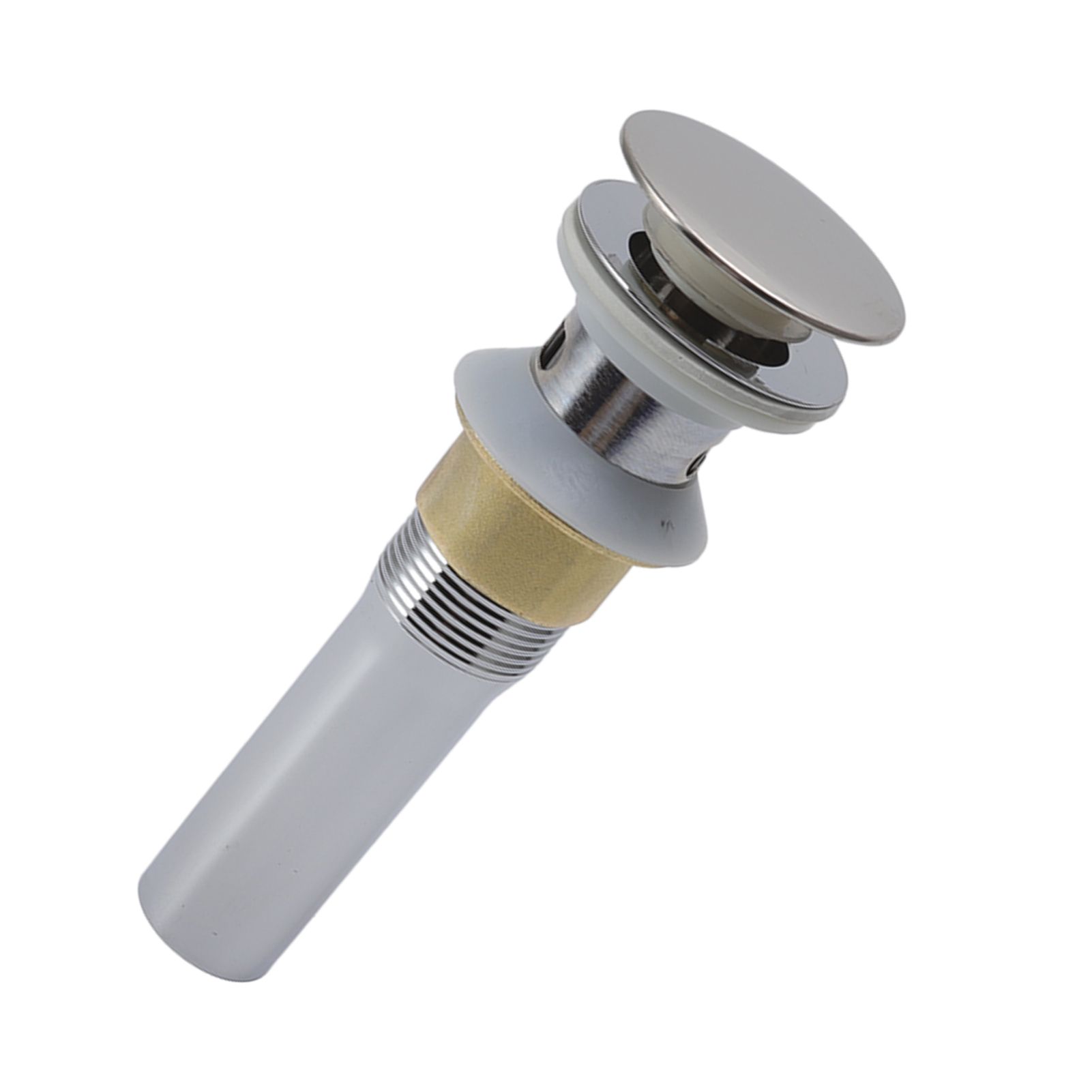 Faucet Sink Pop Up Drain Stopper Press Bounce Drain Electroplating Stainless view 10