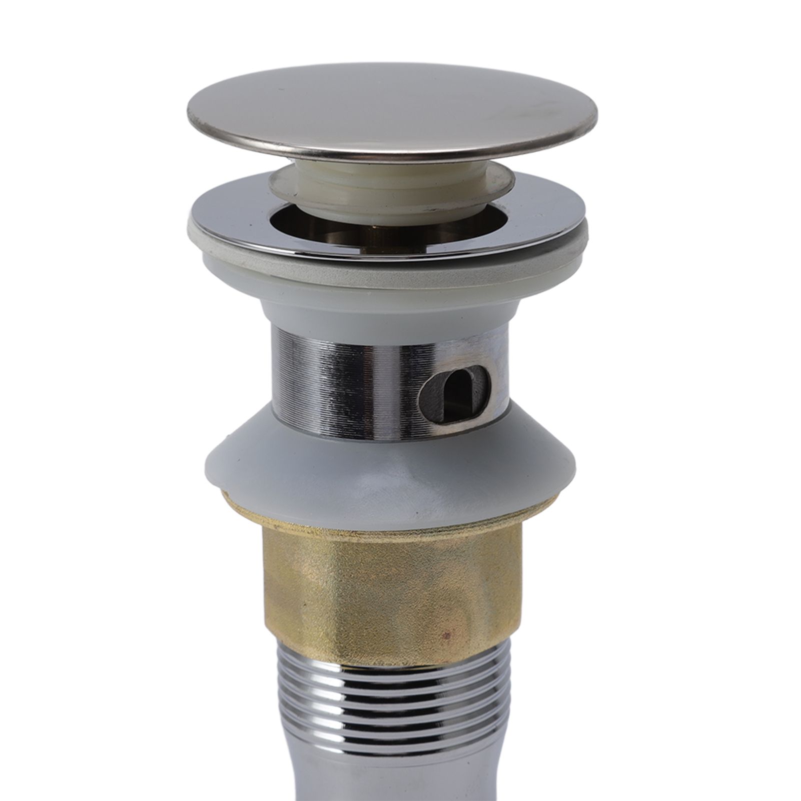 Faucet Sink Pop Up Drain Stopper Press Bounce Drain Electroplating Stainless view 13