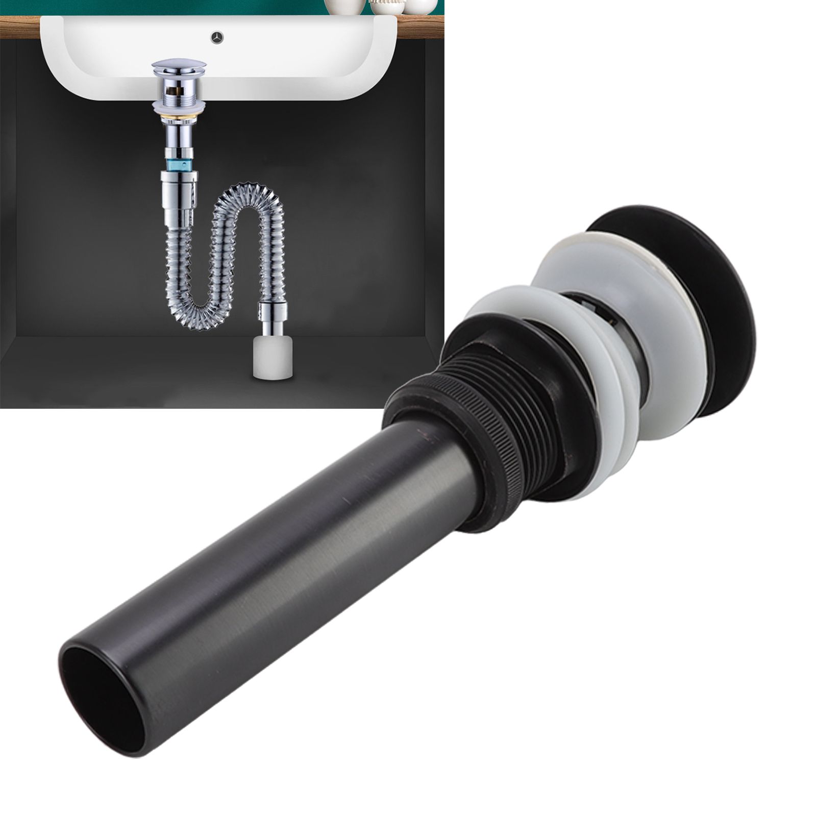 Bathroom Basin Sink Popping Up Drainer Lavatory Odor Resistant Sink Waste view 11