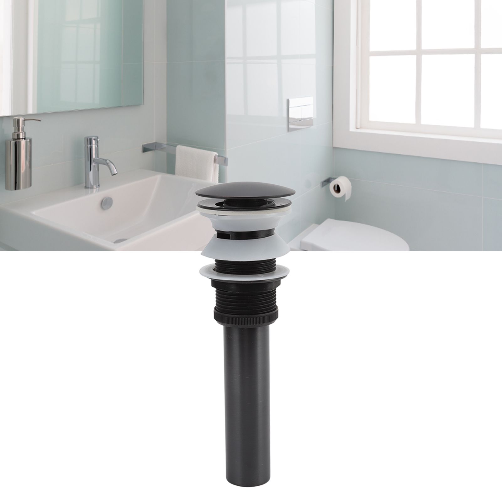 Bathroom Basin Sink Popping Up Drainer Lavatory Odor Resistant Sink Waste view 12