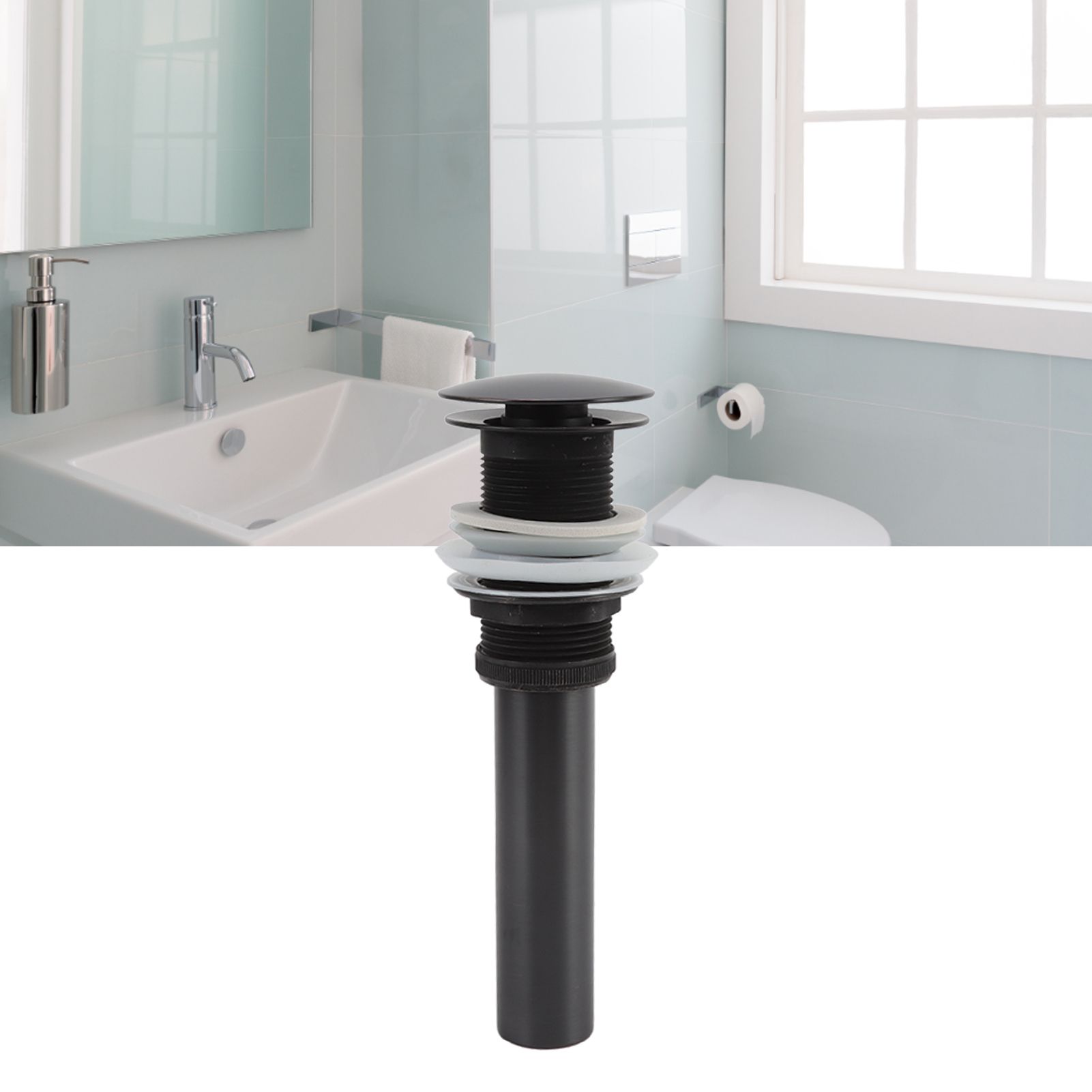 Bathroom Basin Sink Popping Up Drainer Lavatory Odor Resistant Sink Waste view 12