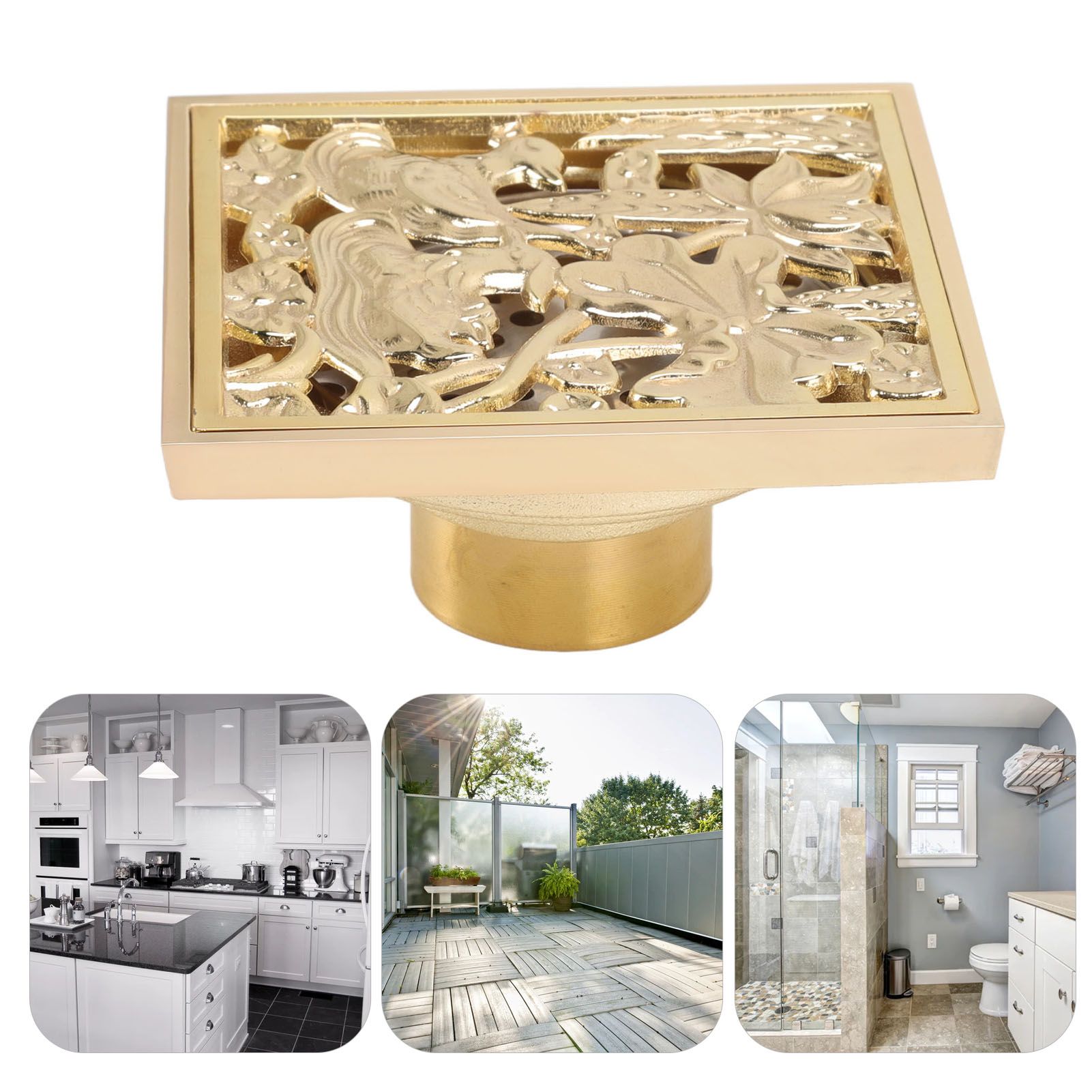 Floor Drain Shallow Water Quadrate Copper Stainless Steel Odor Proof Insect view 12