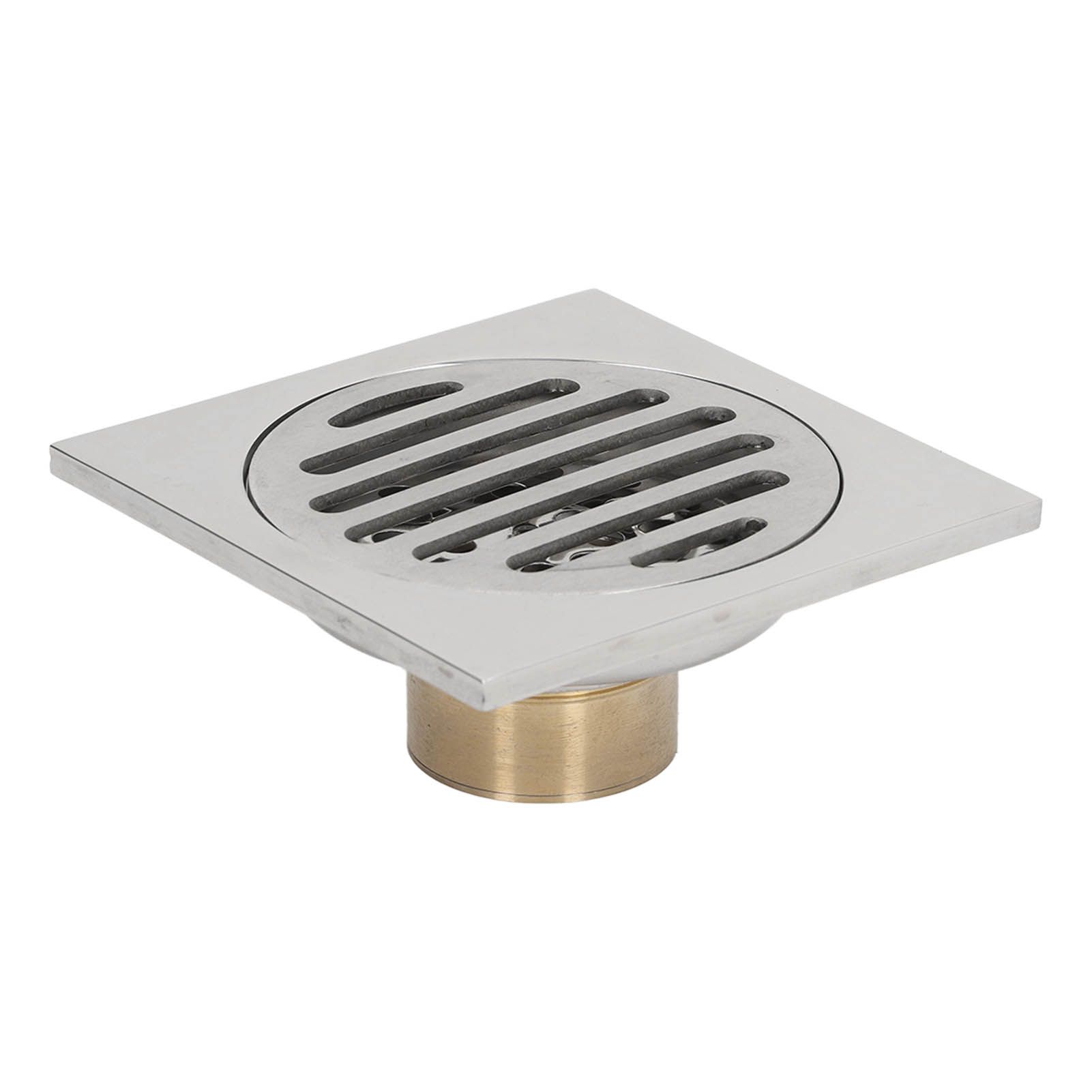 Squared Floor Drain Electroplating Metal High Flow Shower Floor Drain with view 3