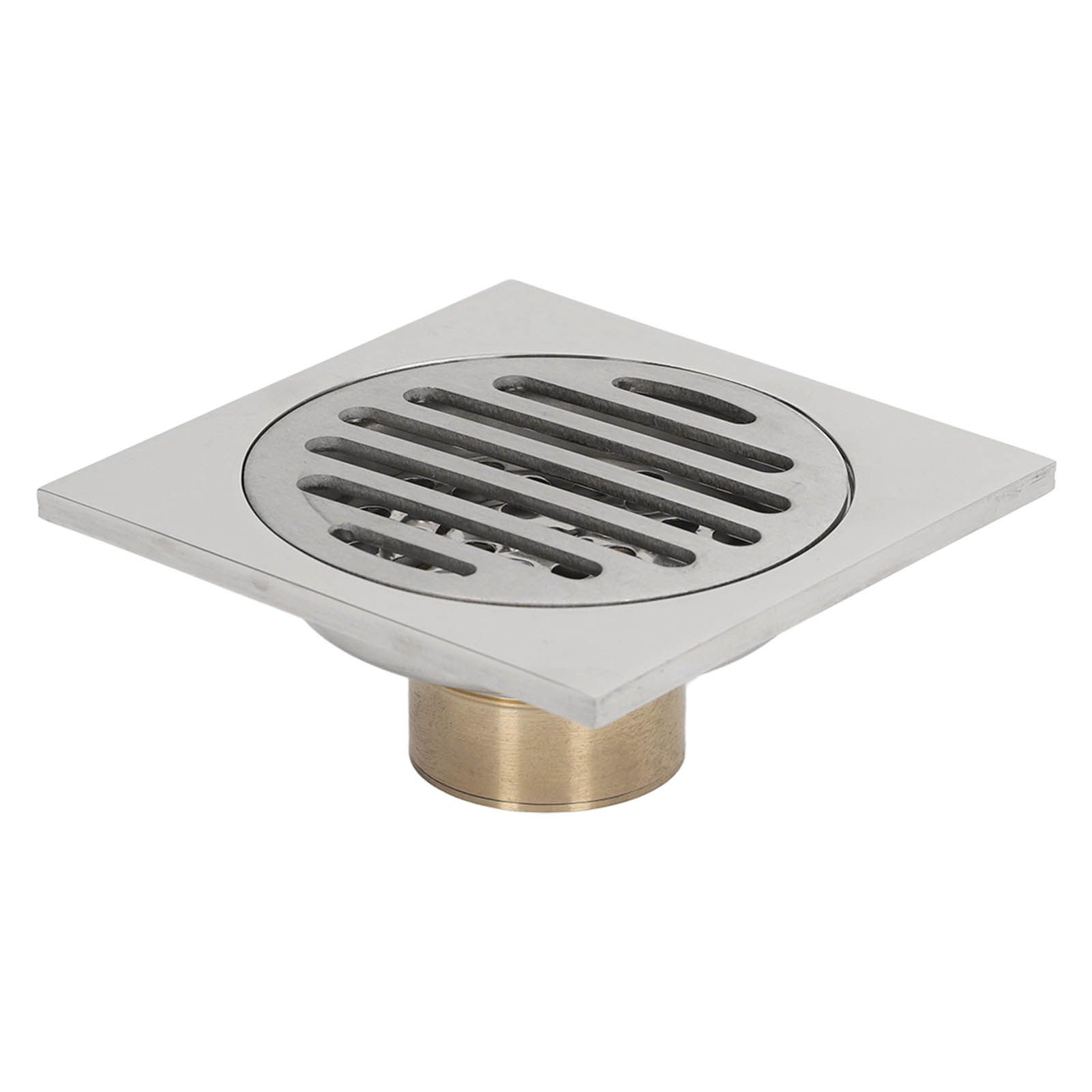 Squared Floor Drain Electroplating Metal High Flow Shower Floor Drain with view 4