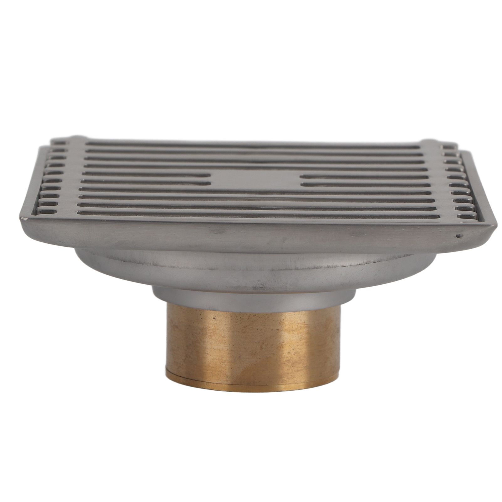 Large Flow Floor Drain Electroplating Squared Glossy Shower Floor Drain with view 4
