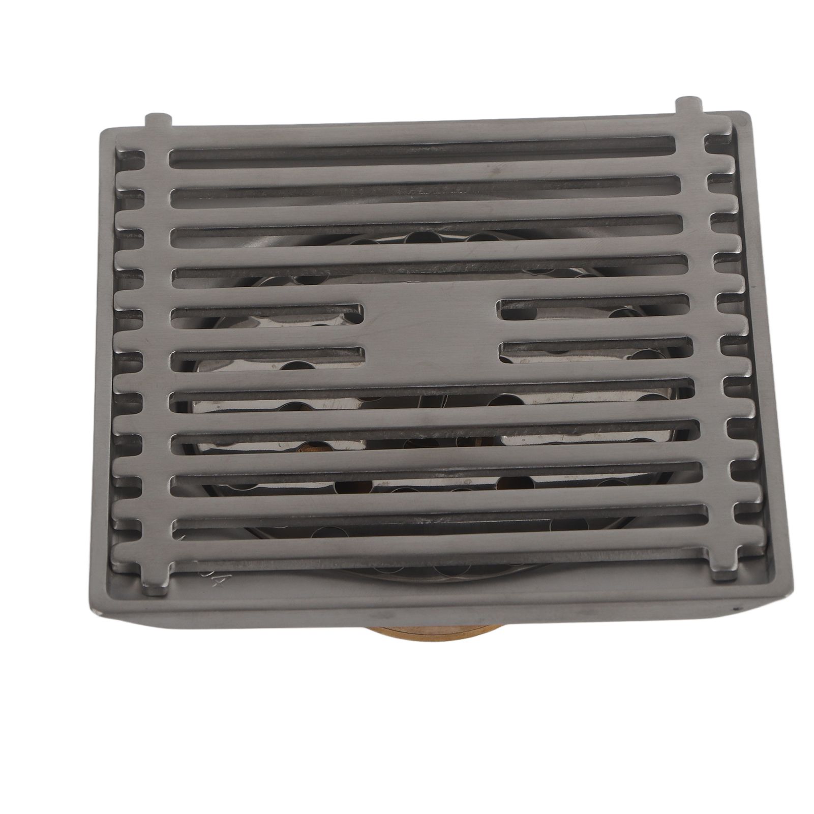 Large Flow Floor Drain Electroplating Squared Glossy Shower Floor Drain with view 7