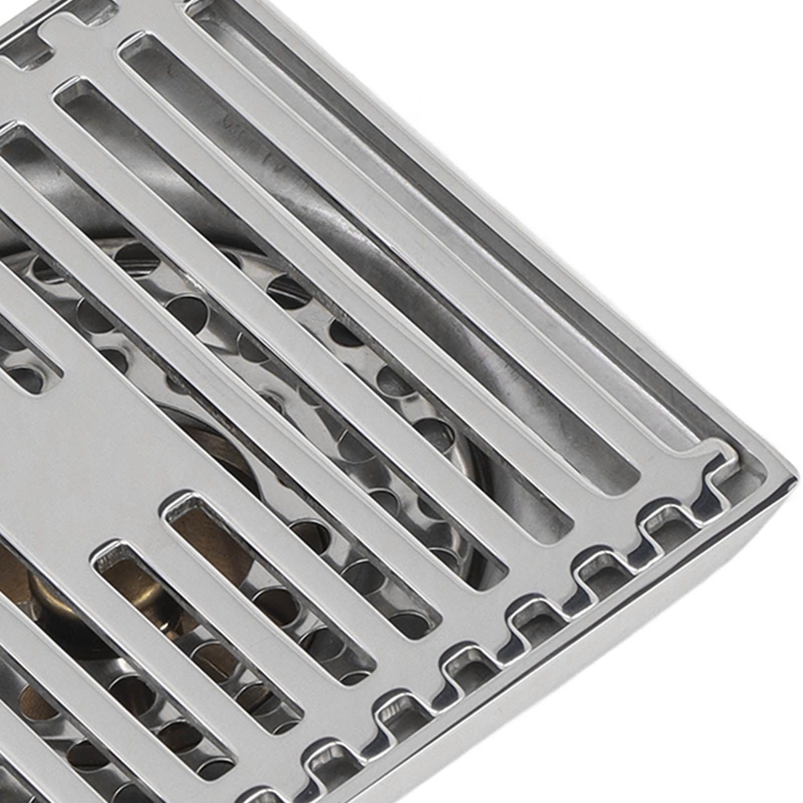 Large Flow Floor Drain Electroplating Squared Glossy Shower Floor Drain with view 13