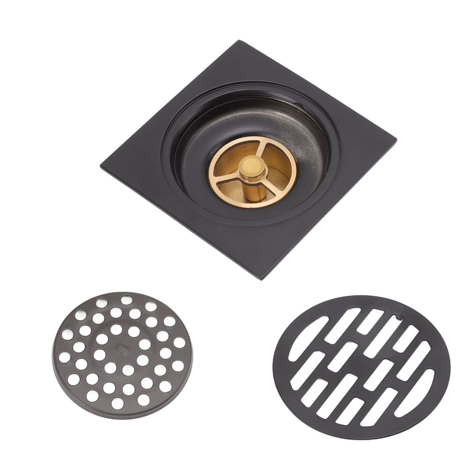 Floor Drain European Style Antique Stainless Steel and Copper Square Shower view 3