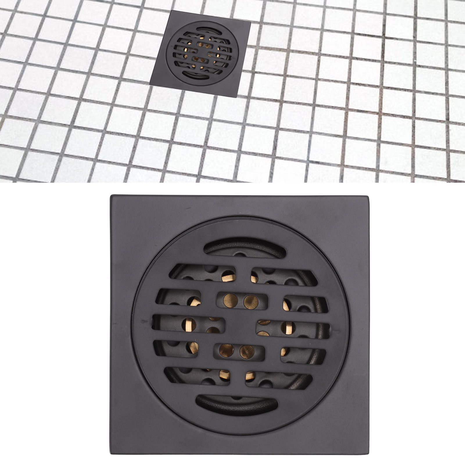 Floor Drain European Style Antique Stainless Steel and Copper Square Shower view 11