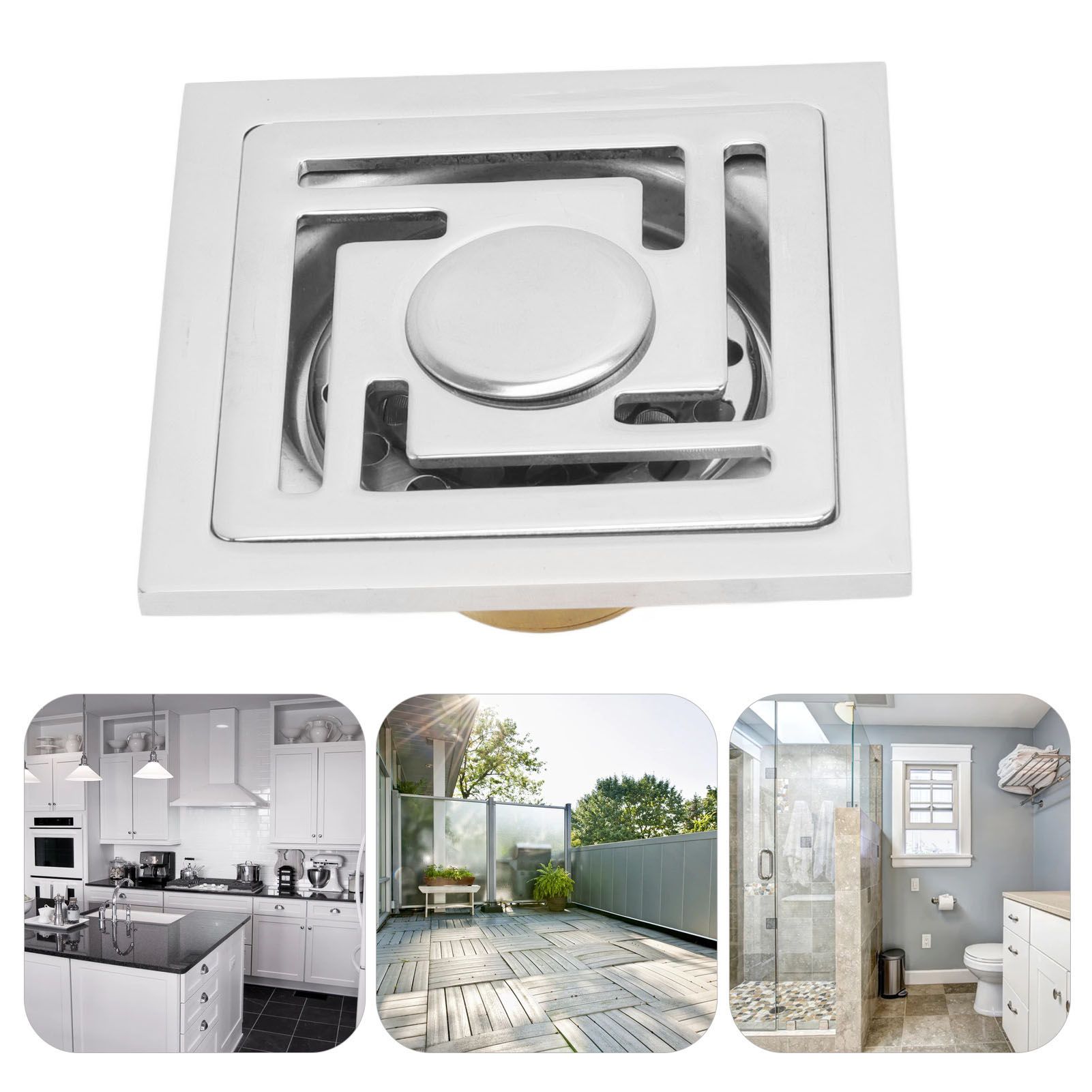 Stainless Steel Floor Drain Square Large Displacement Deodorant Shower Floor view 11