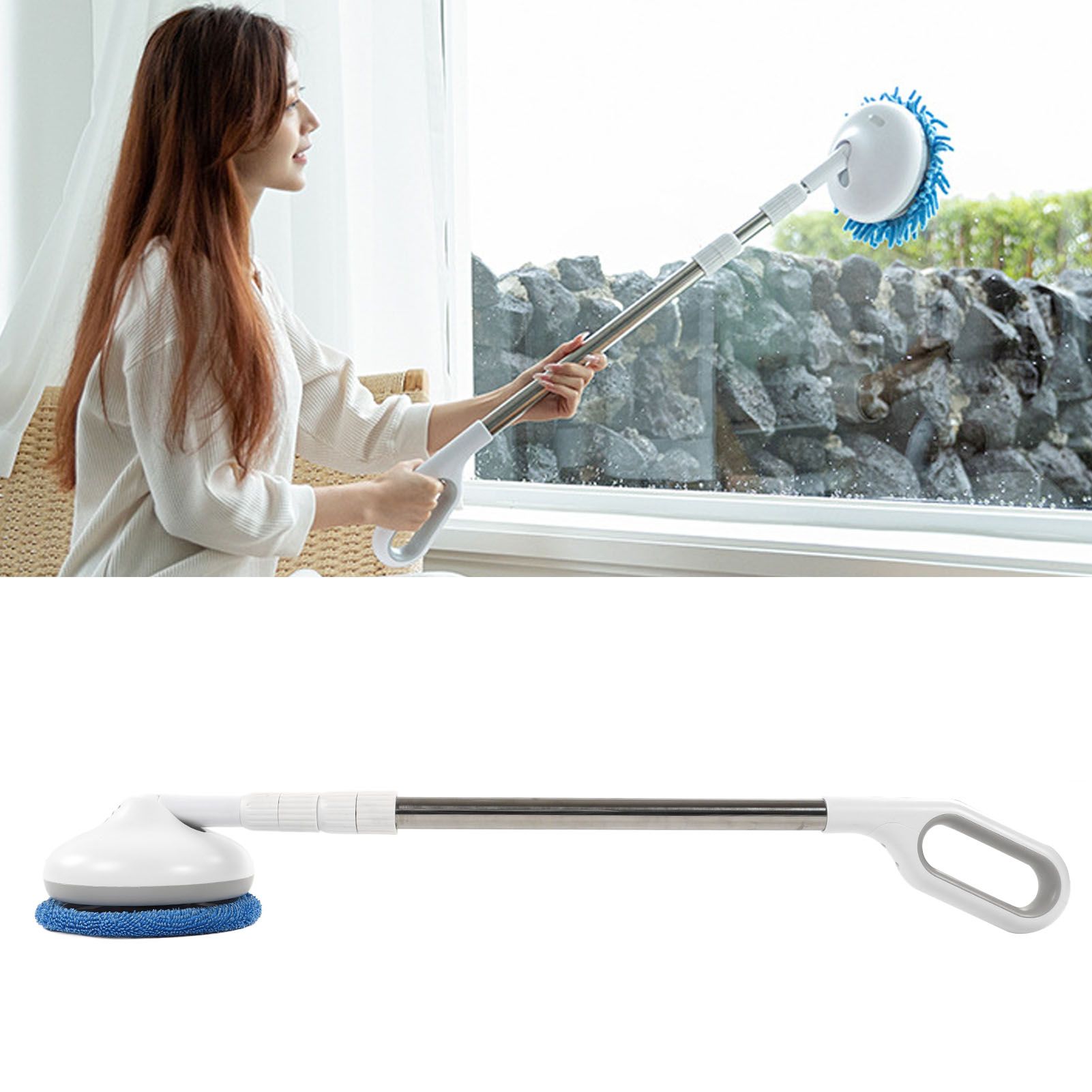 Cordless Electric Spin Scrubber 8.5W 5V 2A USB Charging Waterproof Retractable view 11