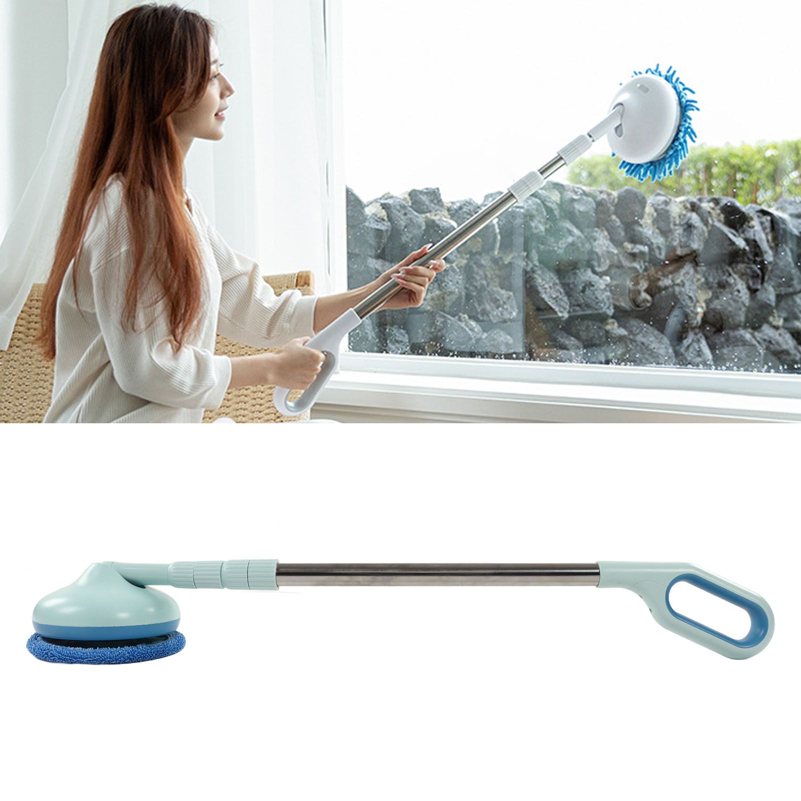 Cordless Electric Spin Scrubber 8.5W 5V 2A USB Charging Waterproof Retractable view 12