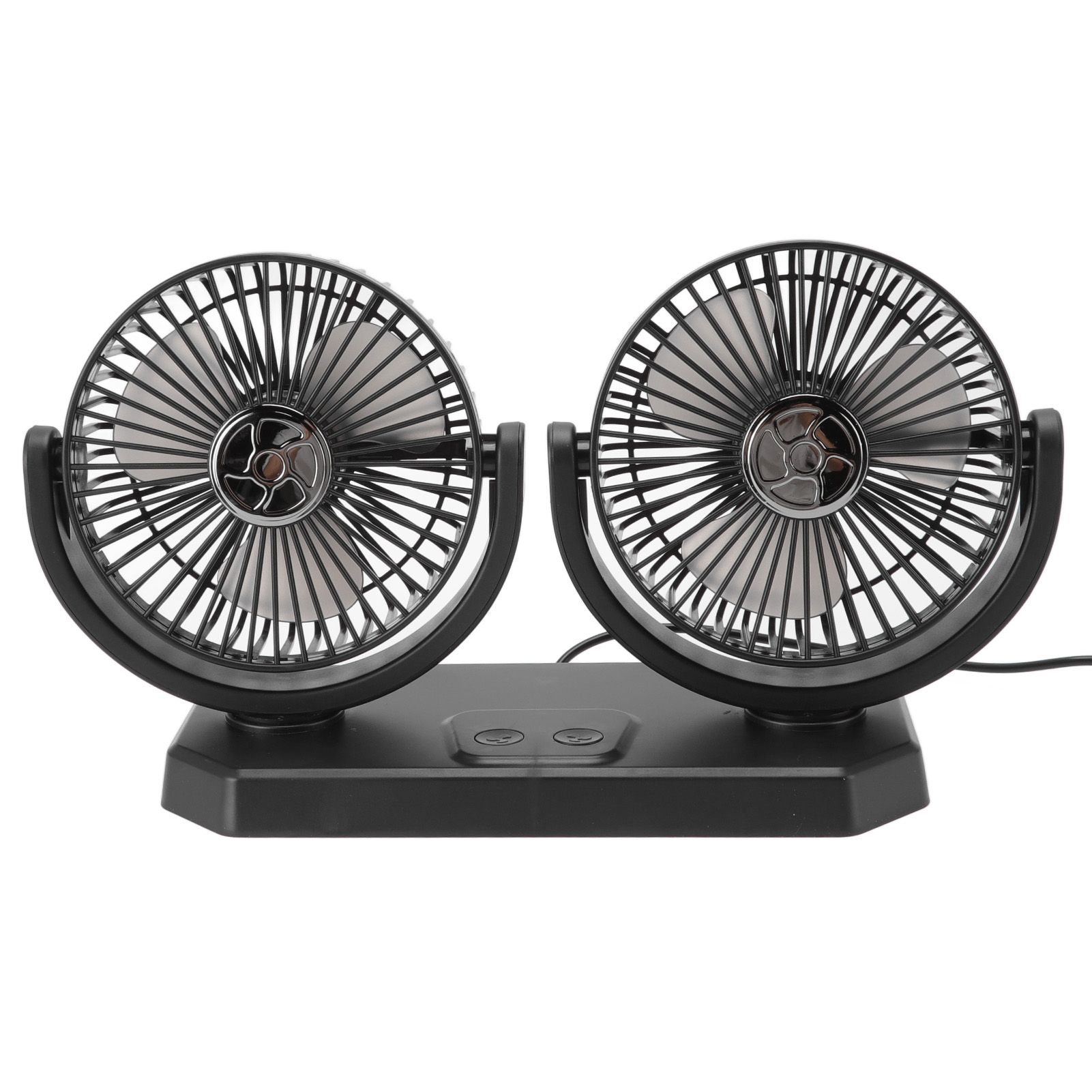 12V Double Head Electric Fan Double Control 3 Gears Strong Wind USB Charging view 10