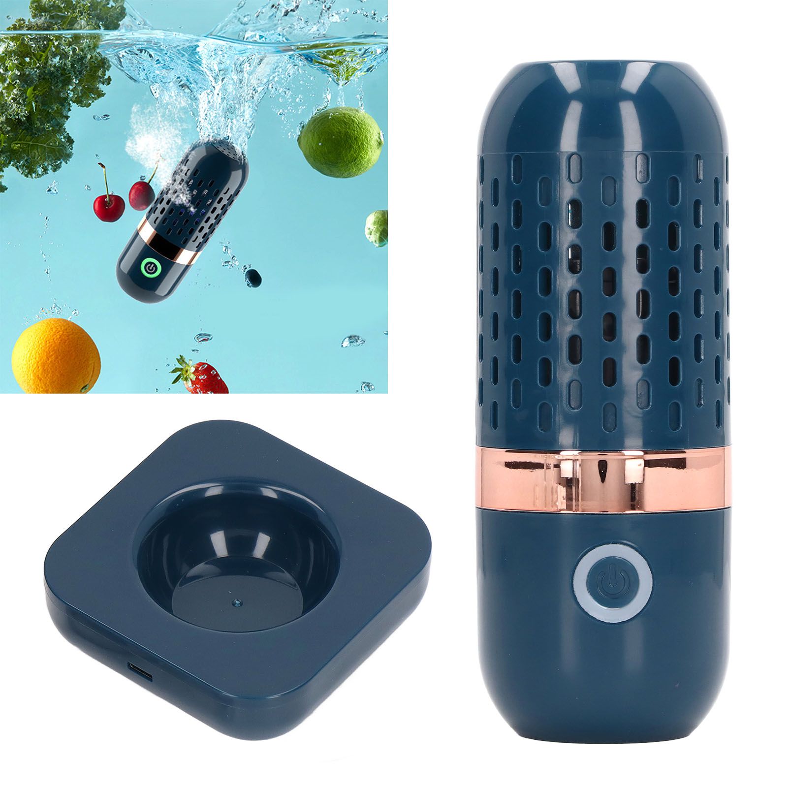 Automatic Vegetable Washing Machine Household Capsule Shape USB Charging Food view 12