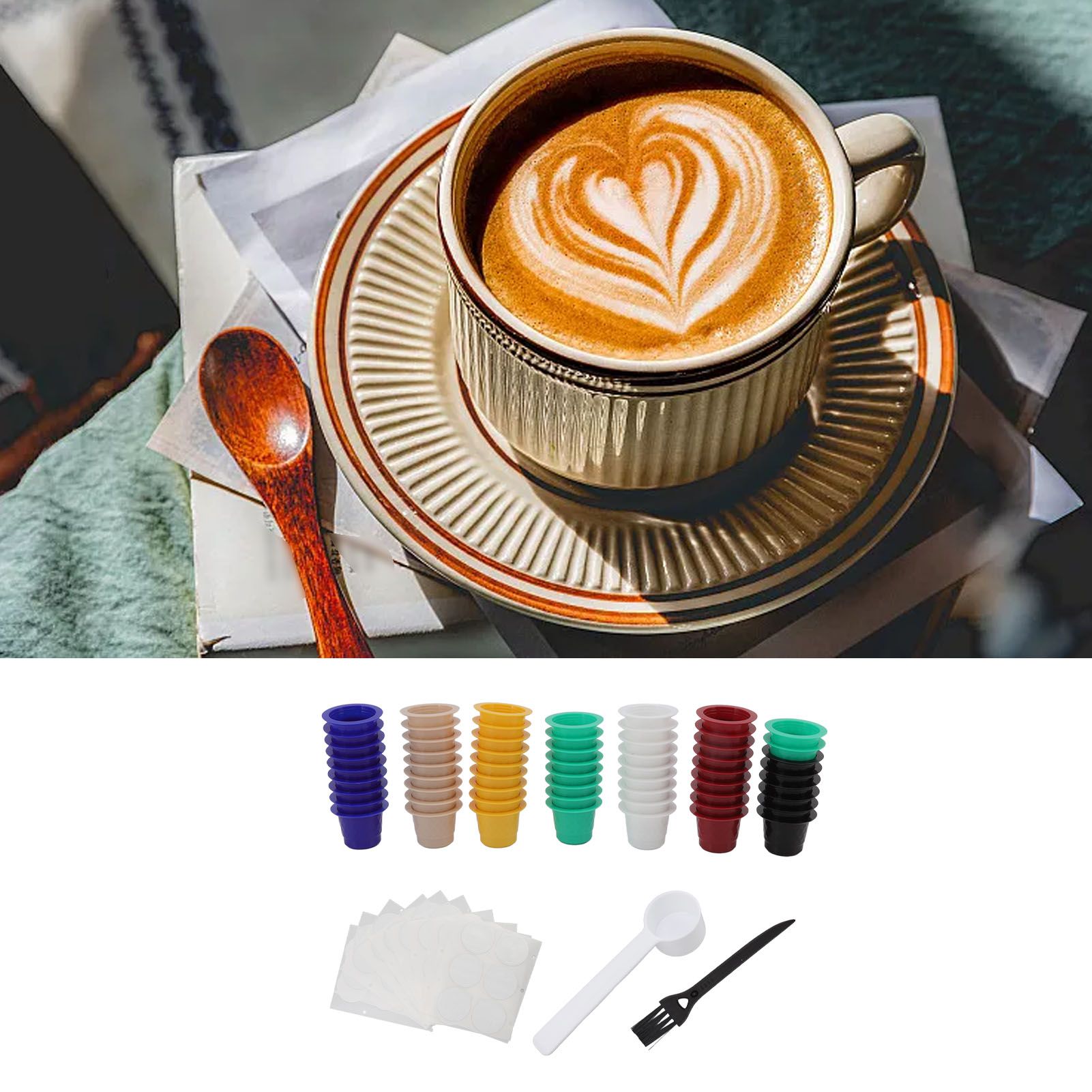 60Pcs Refillable Disposable Coffee Capsule Cup Coffee Capsule Filter Cup for view 11