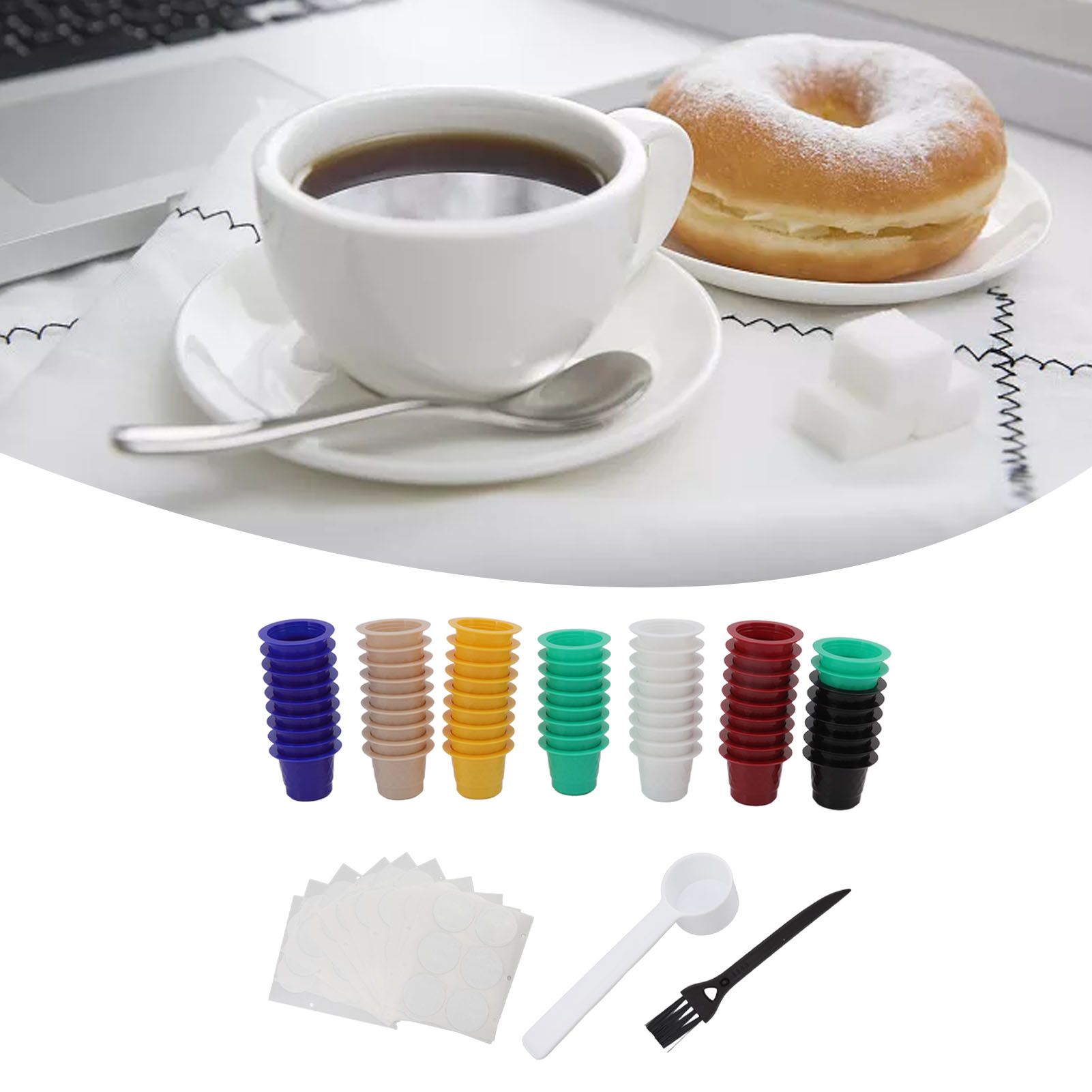 60Pcs Refillable Disposable Coffee Capsule Cup Coffee Capsule Filter Cup for view 12