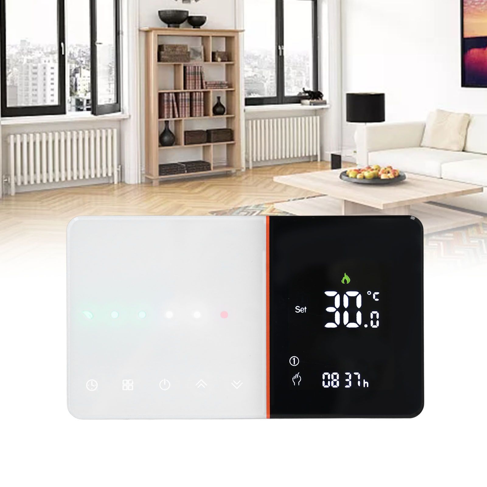 Smart Thermostat Slide Bar Timing Programmable Negative LCD Wifi Voice Control view 11