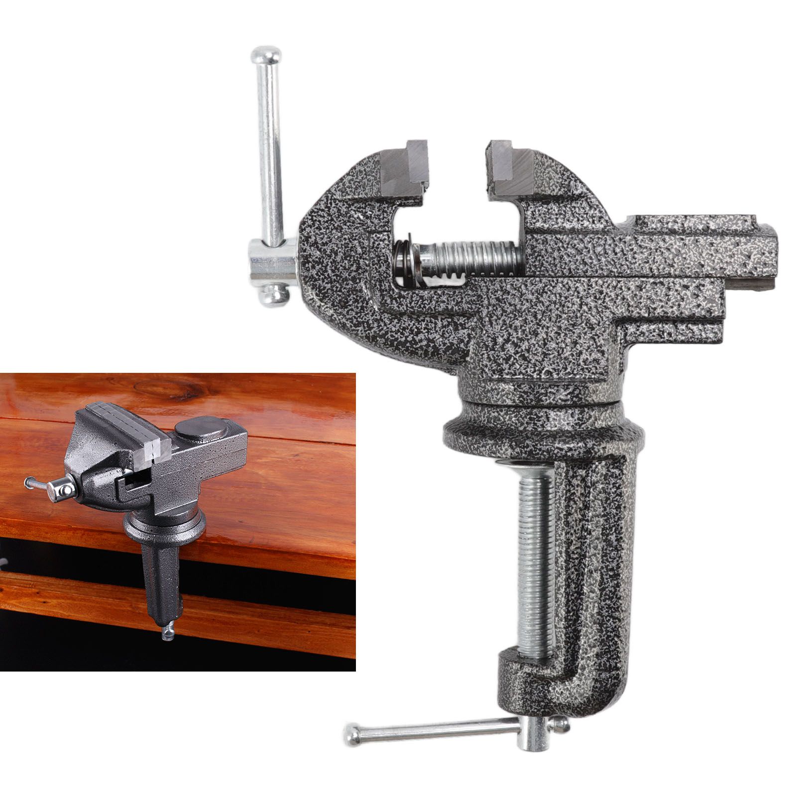 Bench Vise 360 Degree Rotating Cast Steel Small Clamp On Table Vise for view 11