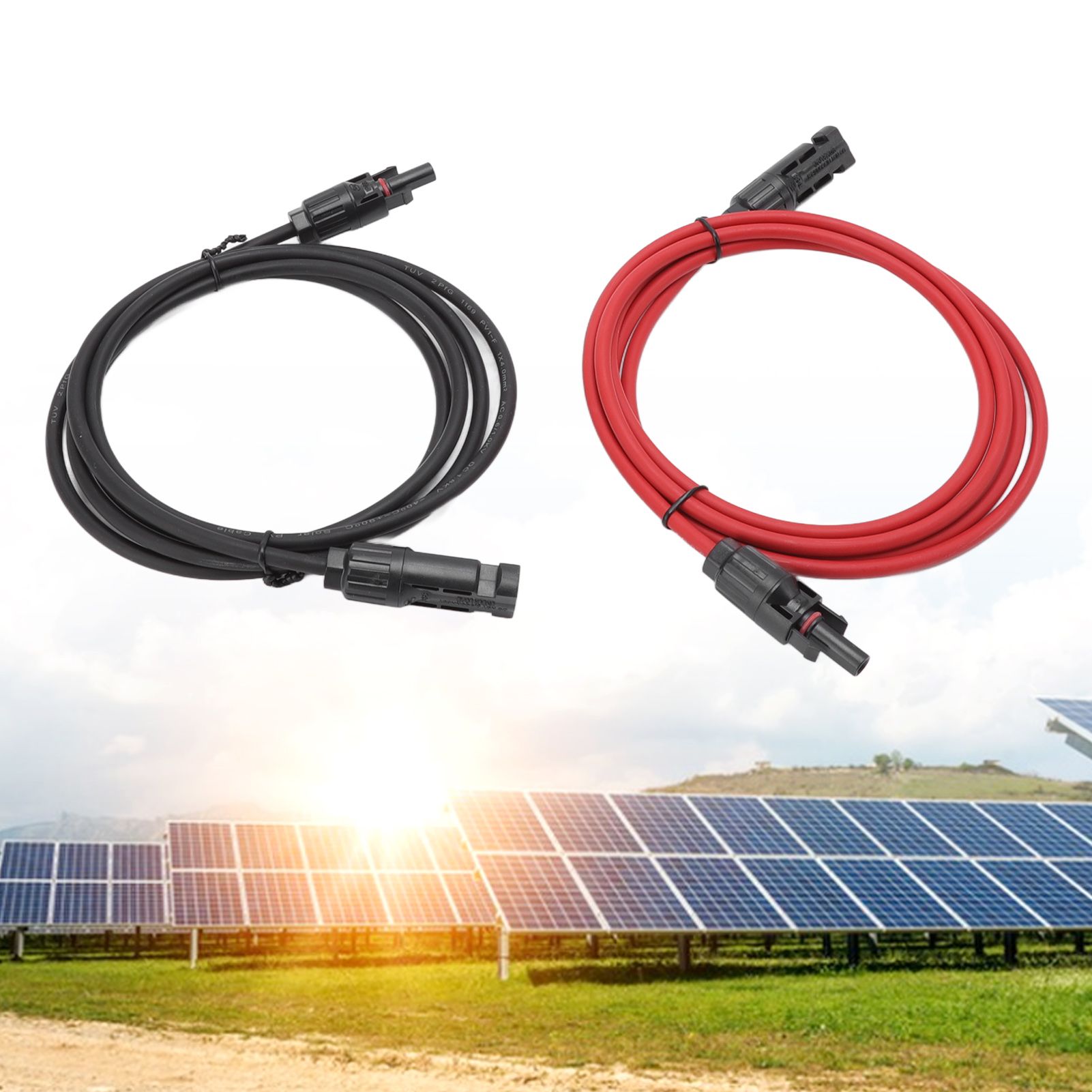Solar Panel PV Cable Black Red Solar Panel Extension Cable with Male and view 11