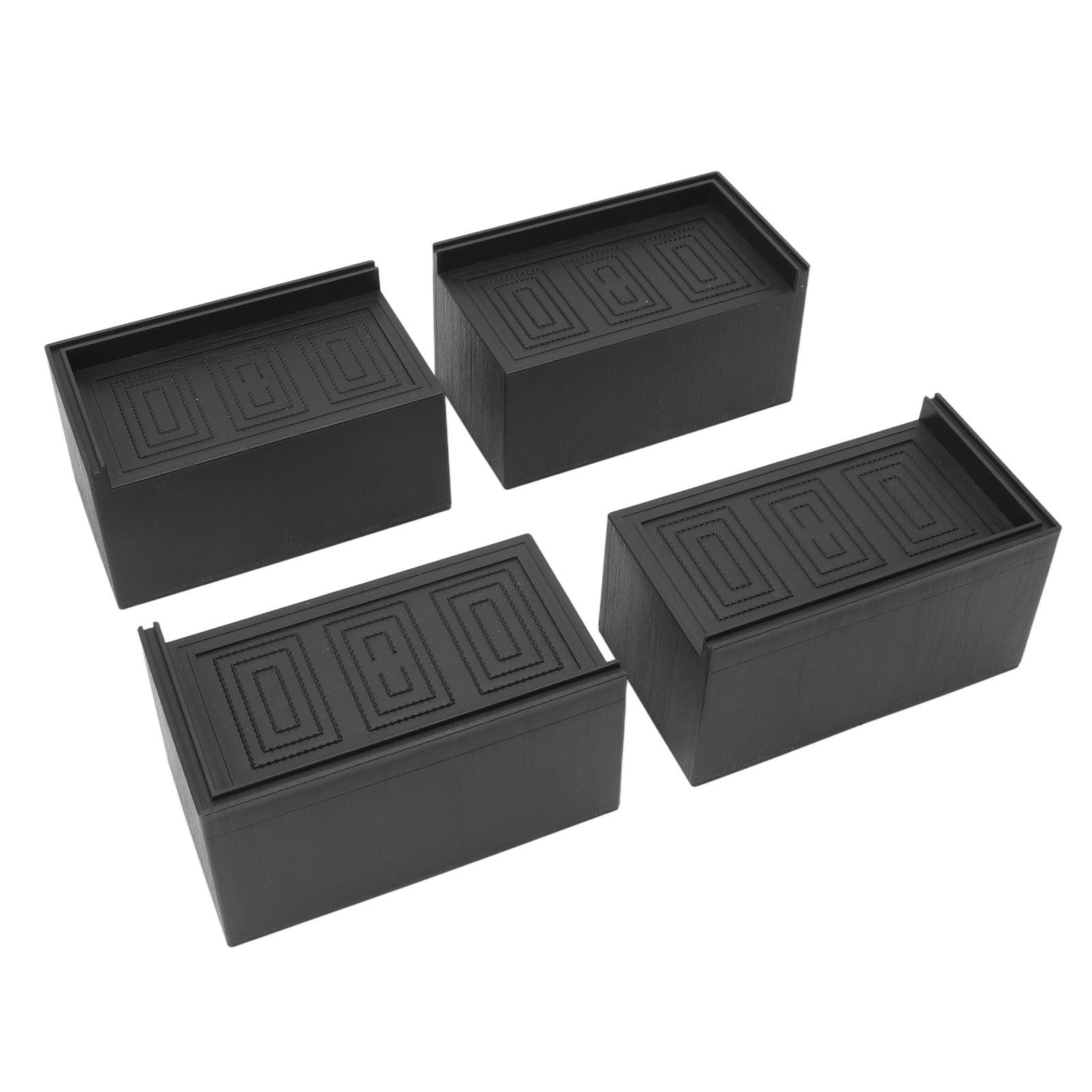 4pcs Furniture Riser Black Enlarged Widened Rectangle Rubber 3in Furniture Leg view 4