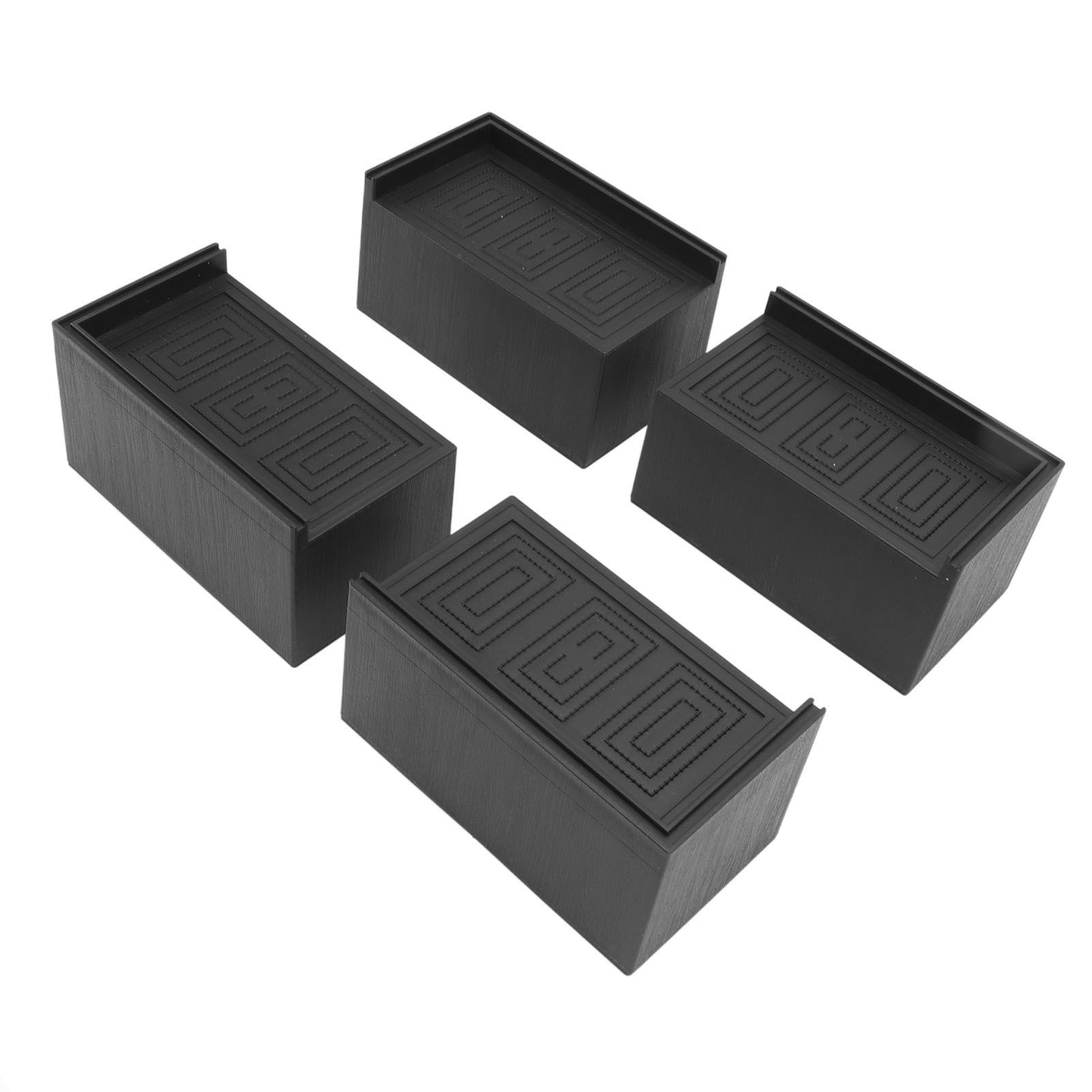 4pcs Furniture Riser Black Enlarged Widened Rectangle Rubber 3in Furniture Leg view 5