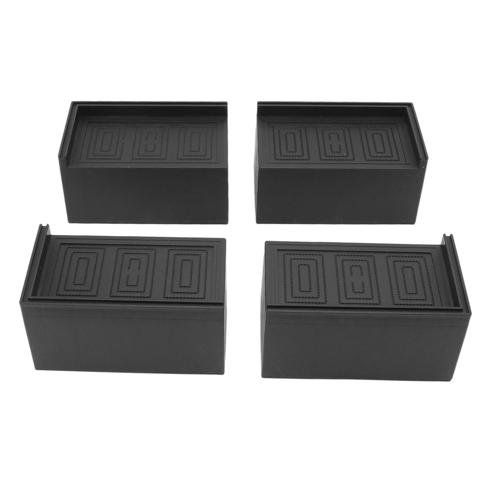 4pcs Furniture Riser Black Enlarged Widened Rectangle Rubber 3in Furniture Leg view 6